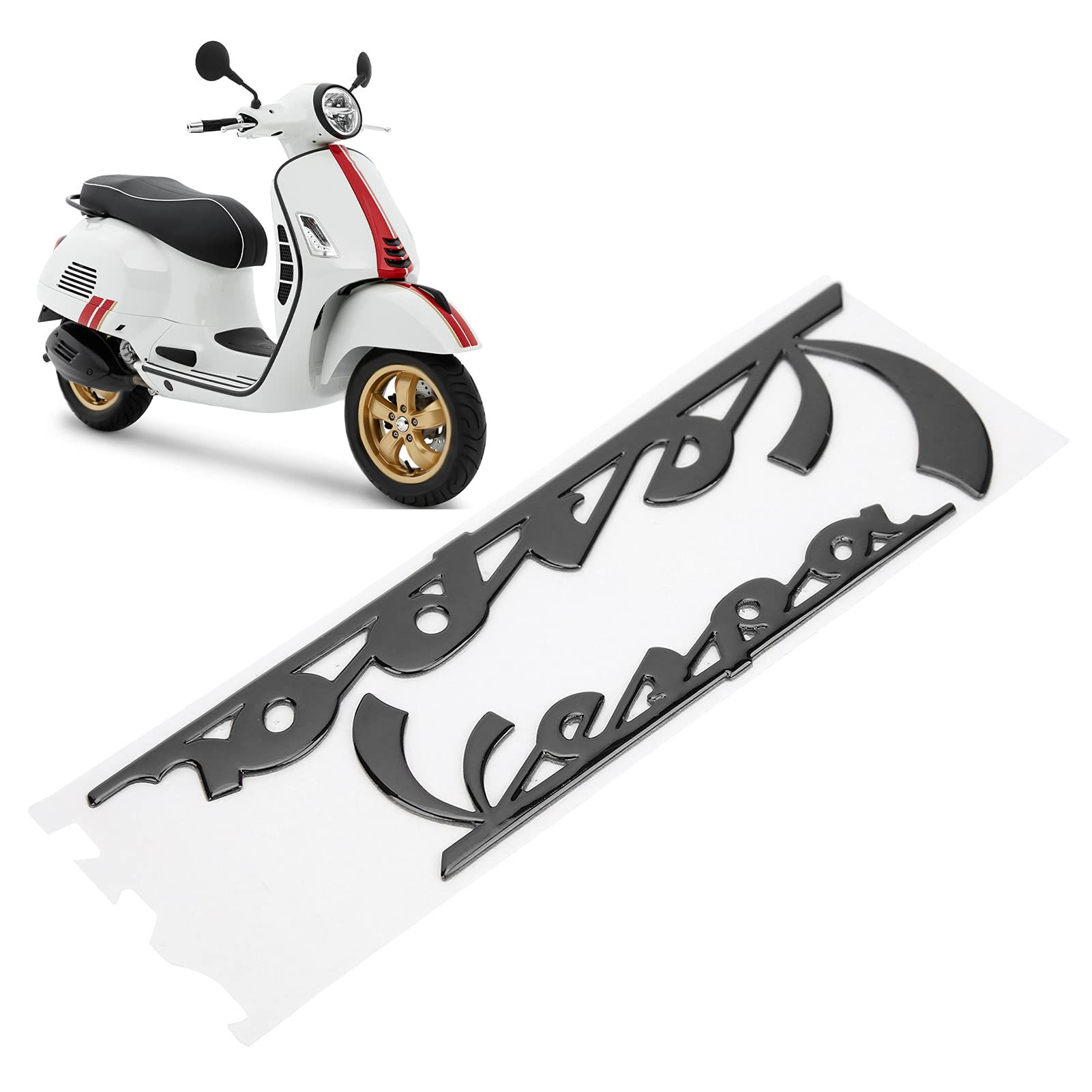 Motorrad -Emblem -Aufkleber, Emblem -Aufkleber 3 -Dimensions -Aufkleber für GTS300 LX125 LX150 IE Sprint Primavera 300 LXV Super Super (Black) von CHICIRIS