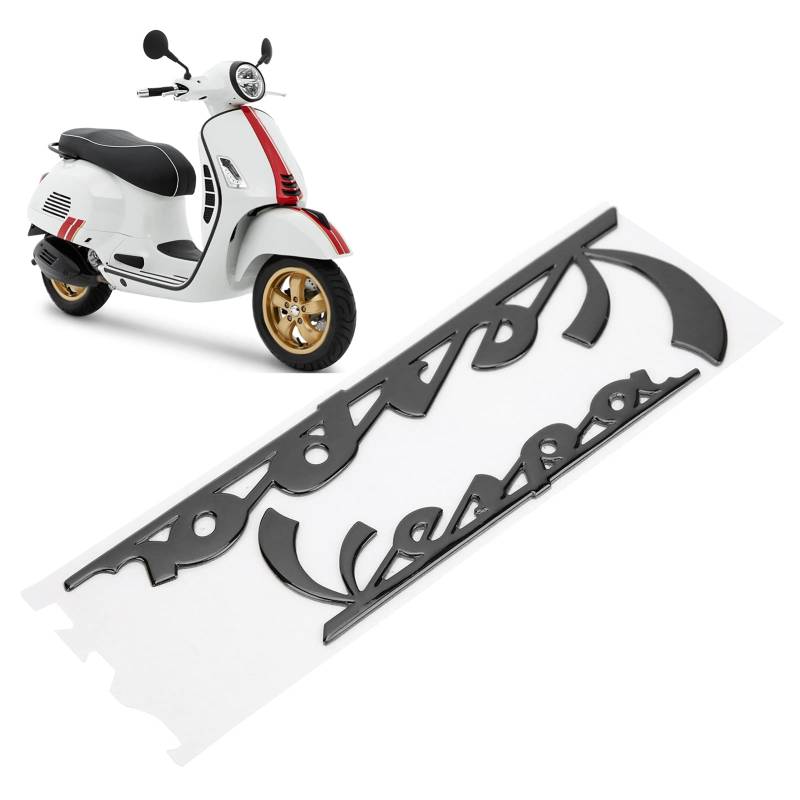 Motorrad -Emblem -Aufkleber, Emblem -Aufkleber 3 -Dimensions -Aufkleber für GTS300 LX125 LX150 IE Sprint Primavera 300 LXV Super Super (Black) von CHICIRIS
