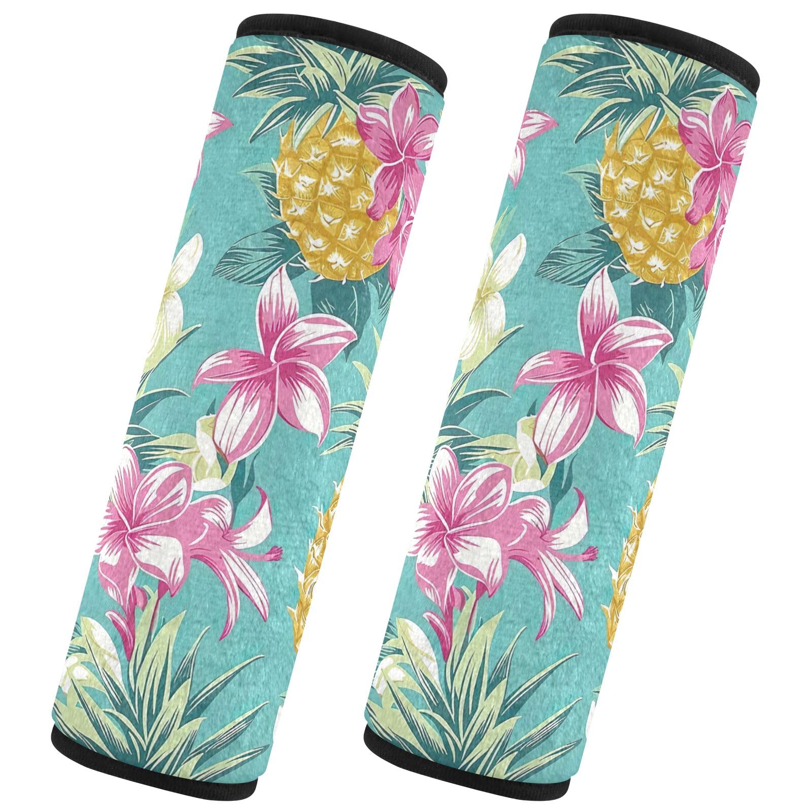 CHIFIGNO Auto-Sicherheitsgurt-Bezüge mit tropischen Blumen und Ananas, 2 Stück, niedliche Autositzgurt-Bezüge für Erwachsene und Kinder CHIFIGNO Auto-Sicherheitsgurt-Bezüge mit tropischen Blumen und Ananas, 2 Stück, niedliche Autositzgurt-Bezüge für Erwachsene und Kinder von CHIFIGNO