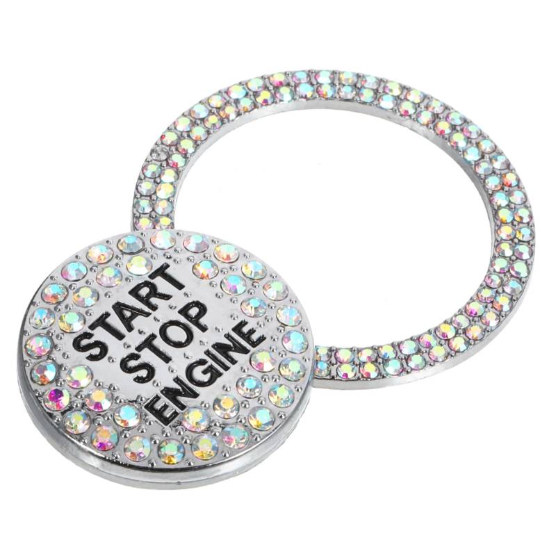 CHILDWEET Auto Zündknopf Bling Ring Schutzabdeckung Strass Kompatibel Einfache Montage Dekorative Innenausstattung Schützt Kratzern Und Abnutzung von CHILDWEET