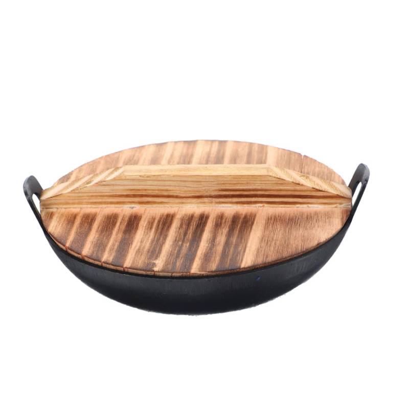 CHILDWEET Mini Double Ohr Iron Wok Wok-Modelle Mini-Spielküchenzubehör Miniatur-Puppenhauszubehör Mini-Kochwerkzeug Mini-Küchenwerkzeug Miniatur-Puppenzubehör Schmiedeeisen von CHILDWEET