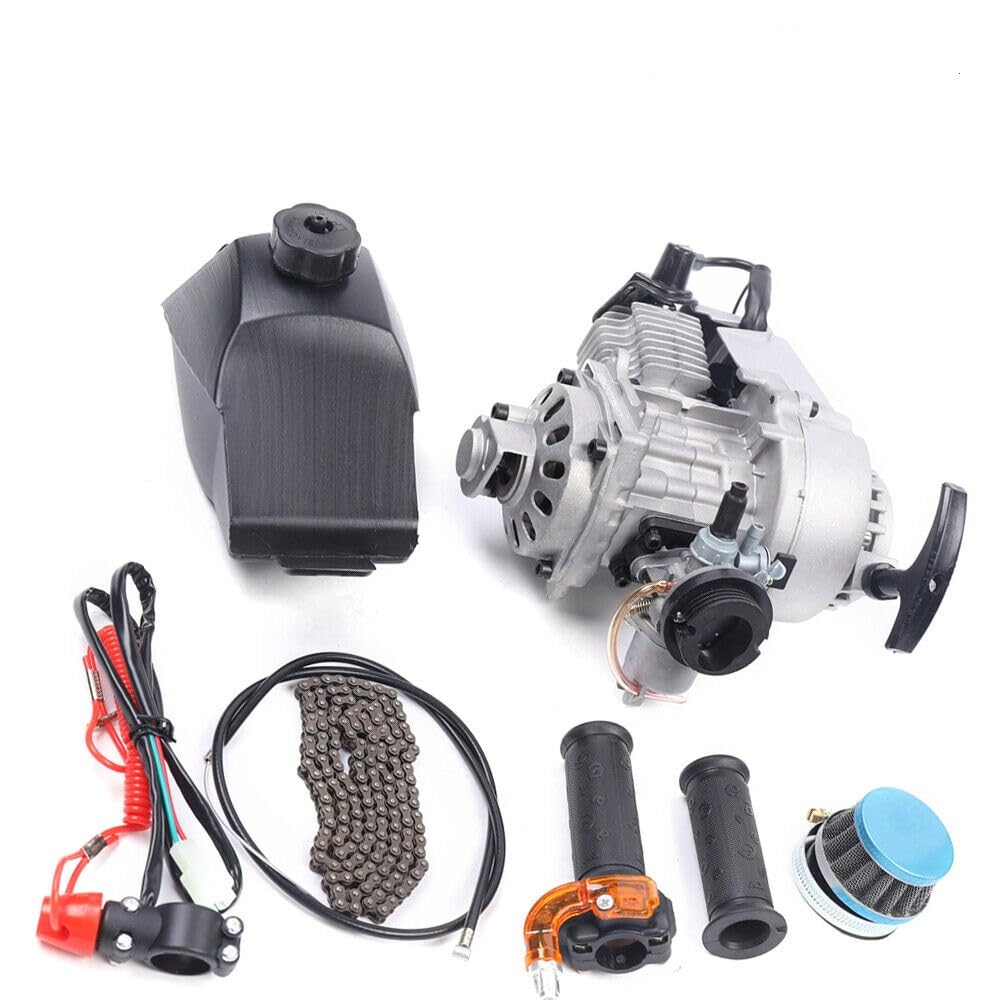 49CC Mini Motor Benzinmotor Pocket Bike Motor 2-Takt Mini Motor Motor Pull Start für Mini Pocket ATV Dirt Bike von CHIMHOON