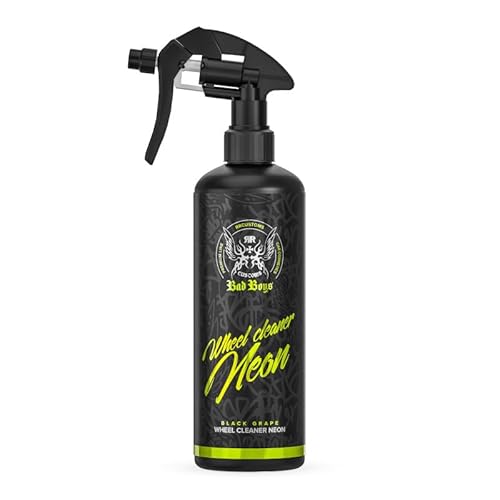 RRCustoms Bad Boys Wheel Cleaner NEON Felgenreiniger 0.5L - beseitigt Bremsstaub Schmutz auf alu und Stahlfelgen von CHIMP TOOLS PREMIUM CAR CARE PRODUCTS