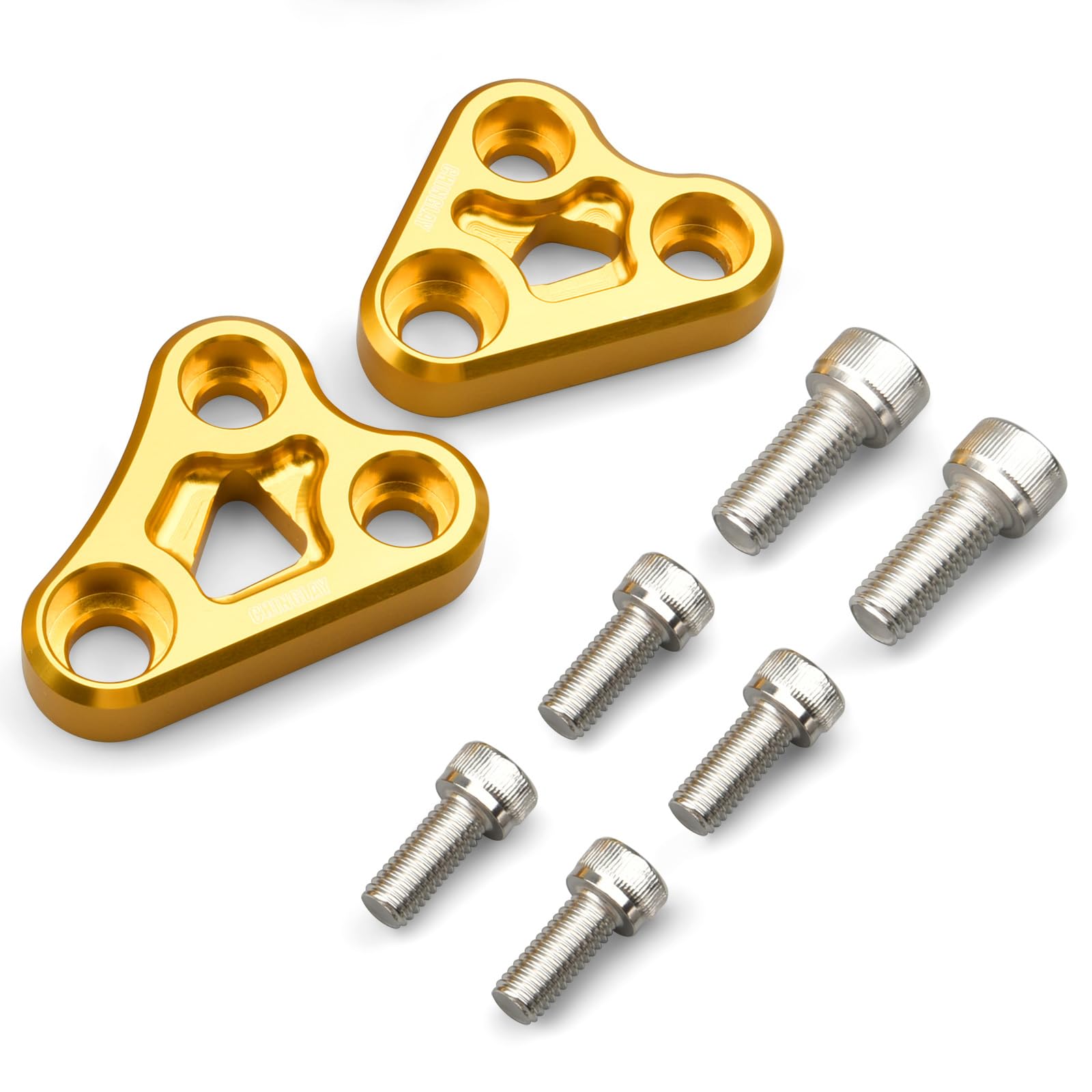 CHINGLAY CNC Aluminium Zylinderkopfhalter Kompatibel mit Z900 / Z900RS / Z900RS CAFE (2017–2025) Vordere Motorhalterung Set Custom Zubehör Links & Rechts Set (Golden) von CHINGLAY