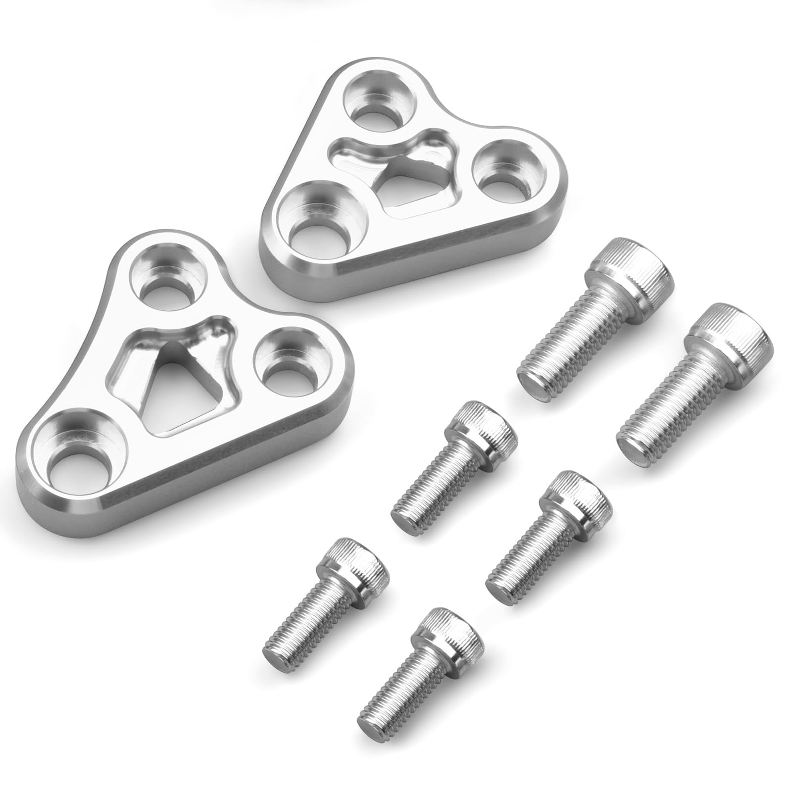 CHINGLAY CNC Aluminium Zylinderkopfhalter Kompatibel mit Z900 / Z900RS / Z900RS CAFE (2017–2025) Vordere Motorhalterung Set Custom Zubehör Links & Rechts Set (Silber) von CHINGLAY