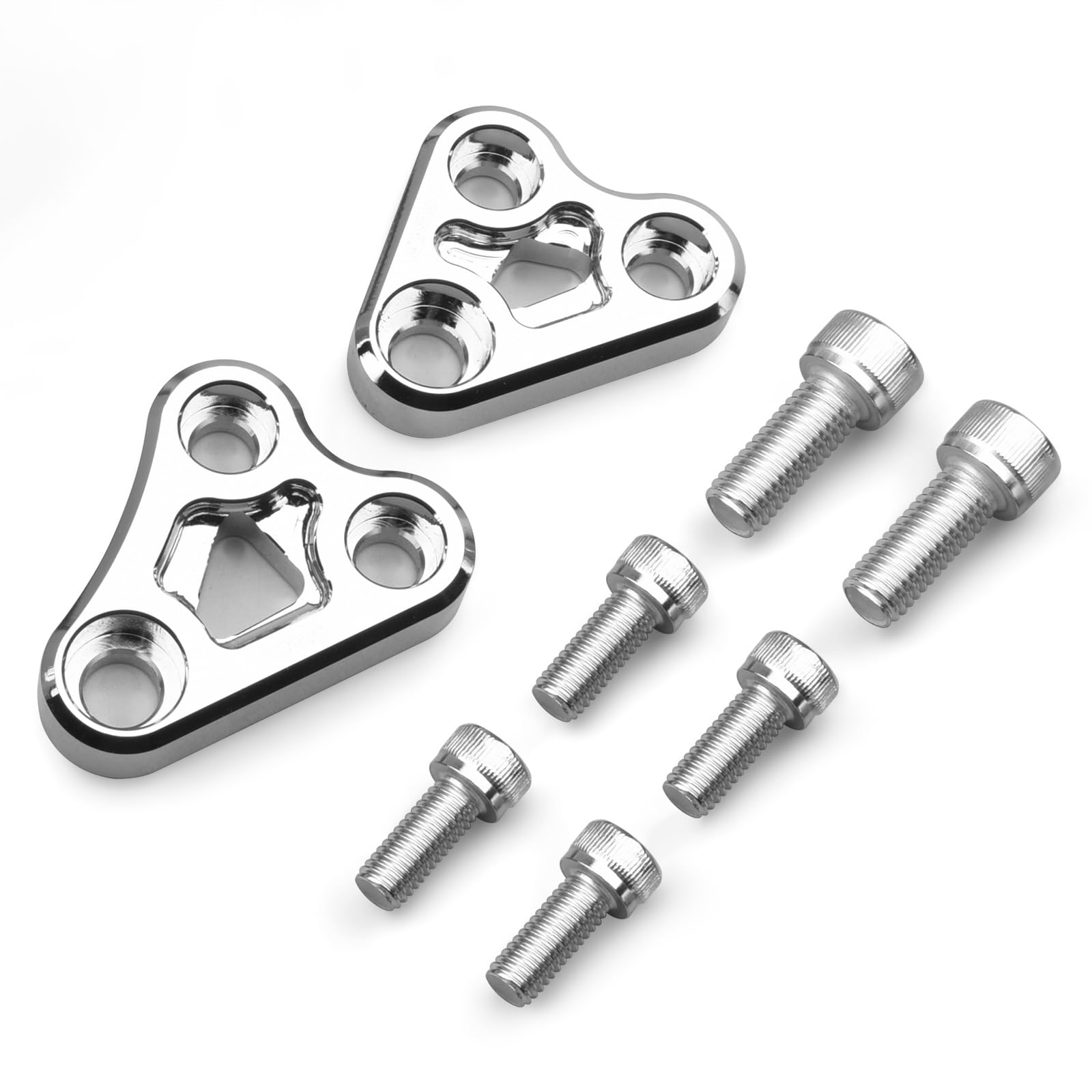 CHINGLAY CNC Aluminium Zylinderkopfhalter Kompatibel mit Z900 / Z900RS / Z900RS CAFE (2017–2025) Vordere Motorhalterung Set Custom Zubehör Links & Rechts Set (Verchromung) von CHINGLAY