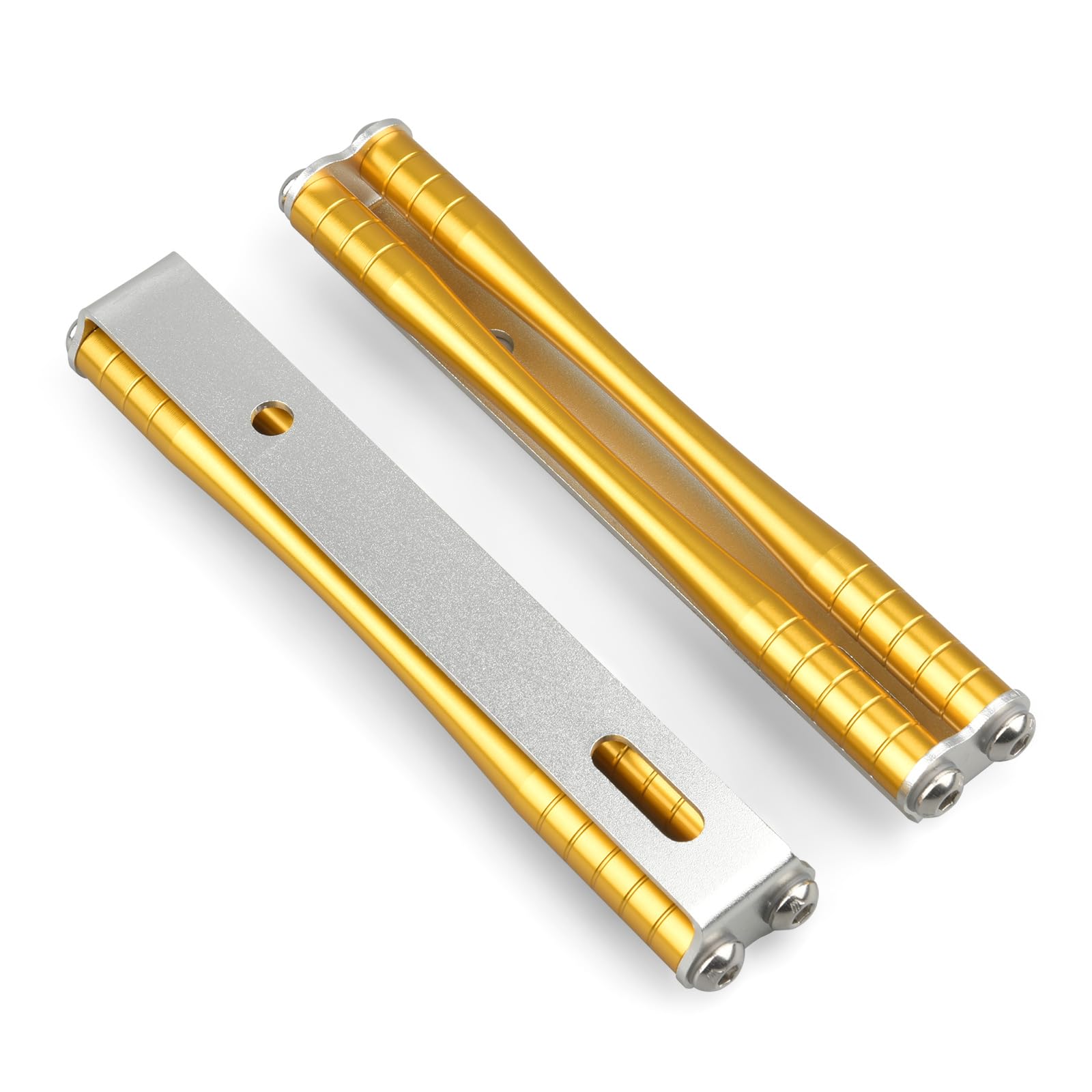 CHINGLAY Kühler-Seitenstab kompatibel mit Z900RS / Z900RS CAFE 2018-2025 Verdecktes Basisdesign Aluminium Kühler-Seitenpanel Custom Teile Zubehör (Silber-Gold) von CHINGLAY