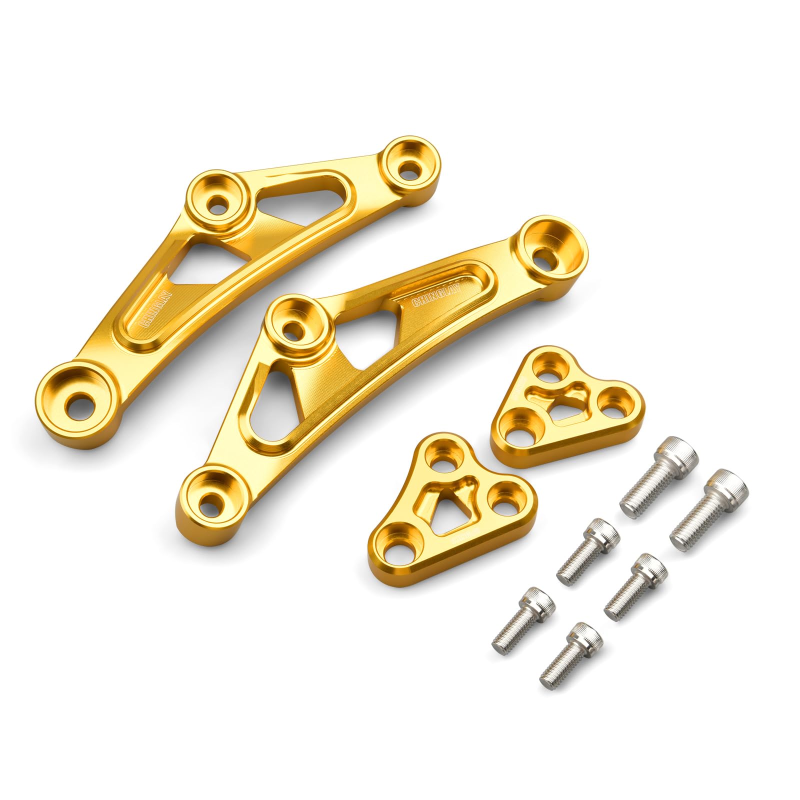 Motorhalterung Verstärkungsbügel Rahmenstütz-Kit Motoraufhängung Set Aluminiumlegierung CNC-gefräst Hohe Steifigkeit Kompatibel mit Z900RS / Z900RS Cafe 2018–2025 (Gold) von CHINGLAY