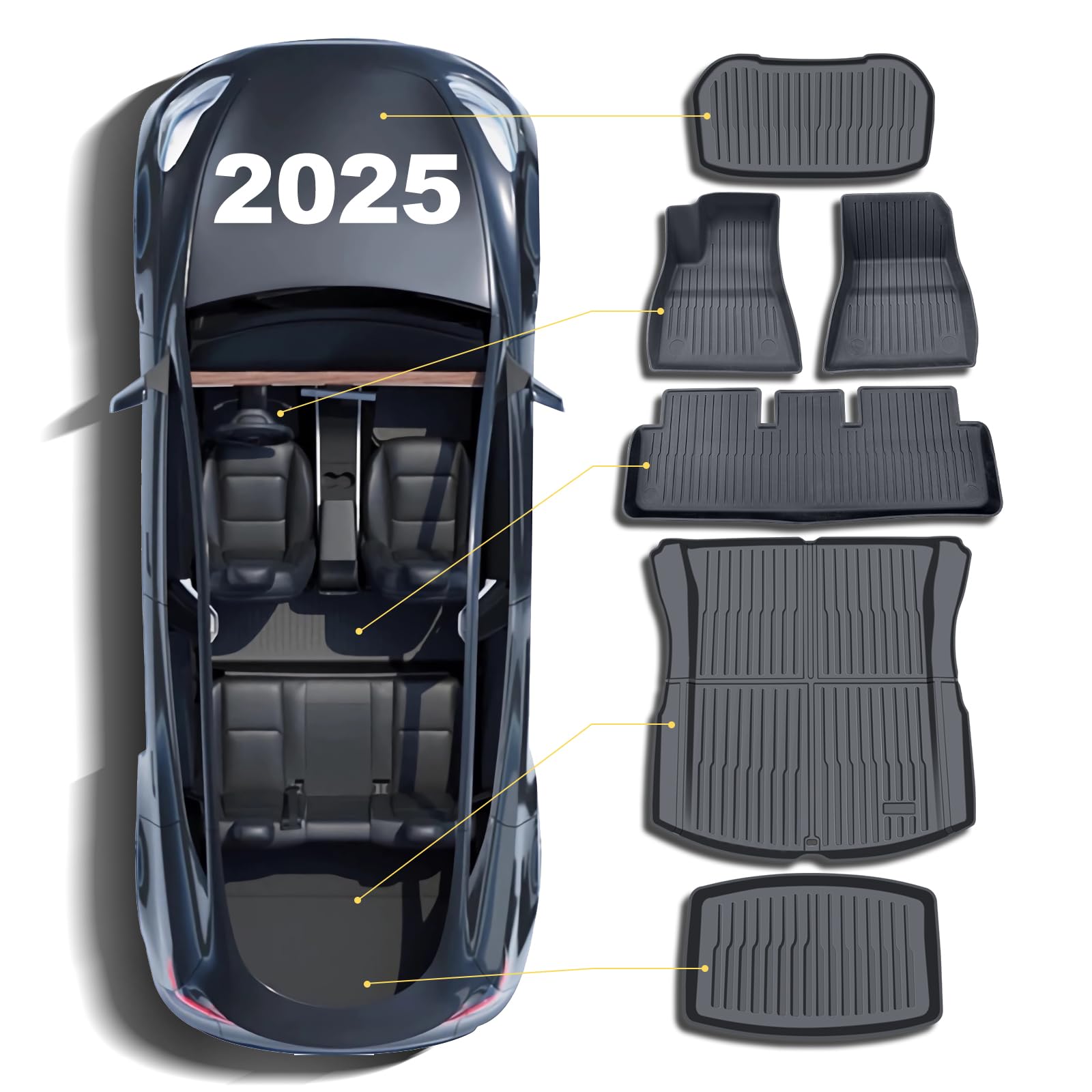 CHIYLE Fußmatten für Tesla Model 3 Highland 2024, komplettes Set für Tesla Model 3 2024, Allwetter-Bodeneinlagen, Tesla 3 Kofferraummatte, Heckklappeninnenraum, Tesla Model 3 Zubehör 2024 (6 Stück) CHIYLE Fußmatten für Tesla Model 3 Highland 2024, komplettes Set für Tesla Model 3 2024, Allwetter-Bodeneinlagen, Tesla 3 Kofferraummatte, Heckklappeninnenraum, Tesla Model 3 Zubehör 2024 (6 Stück) von CHIYLE