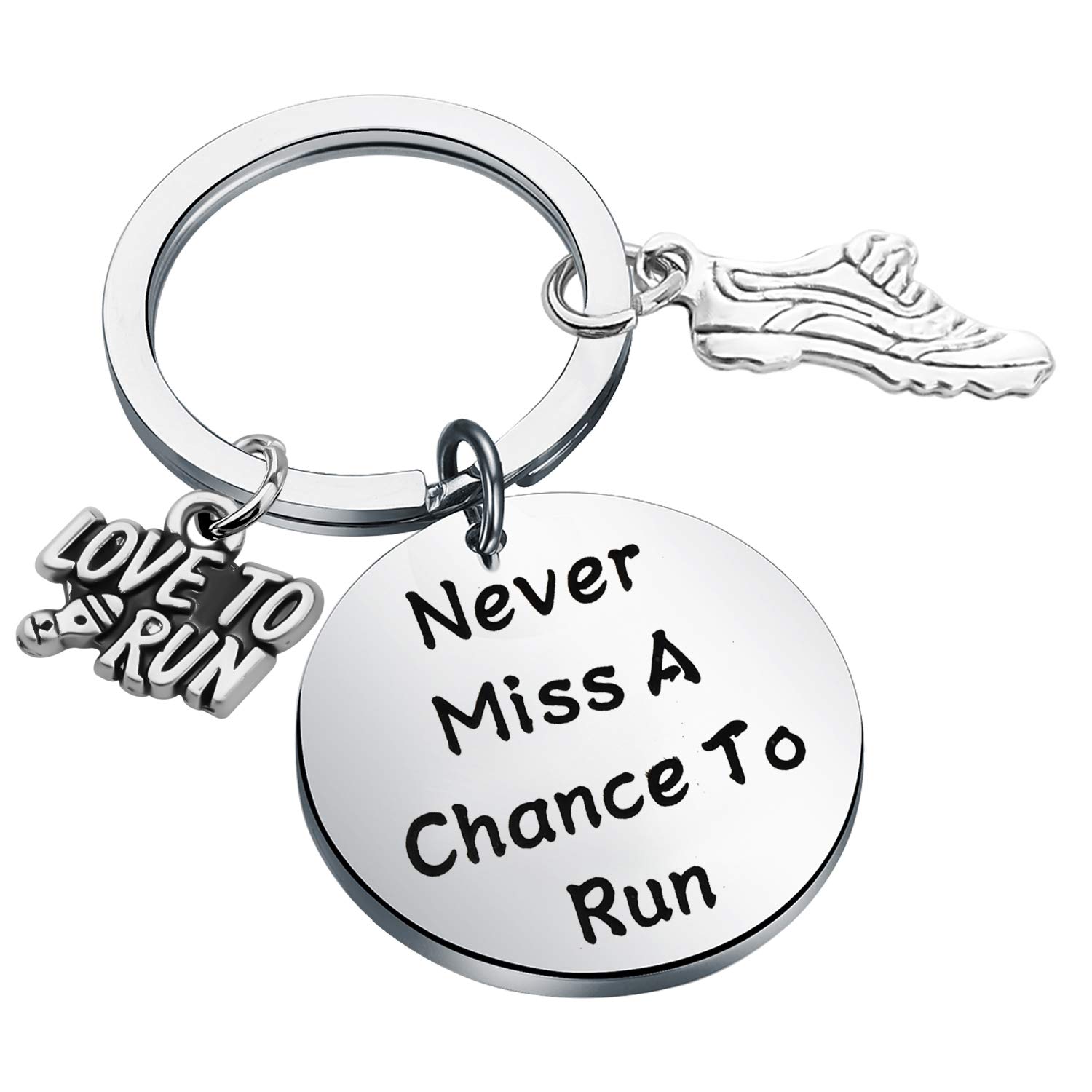 CHOORO Läufer Geschenk Marathon Läufer Schlüsselanhänger Sohle Schwester Geschenk nie verpassen eine Chance to Run Schlüsselanhänger Geschenk für Running Buddy, GRAU von CHOORO