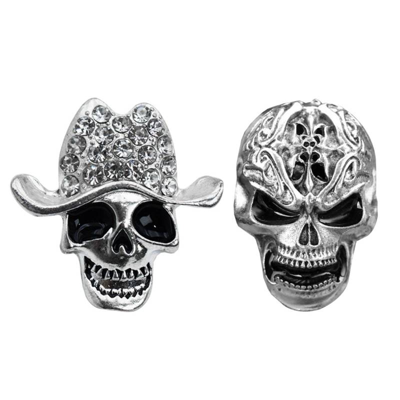 2 Stück Totenkopf-Auto-Lüftungsclips, Auto-Innendekoration, Modische Personalisierte Lüftungsclips, Autozubehör von CHROMACRAFT