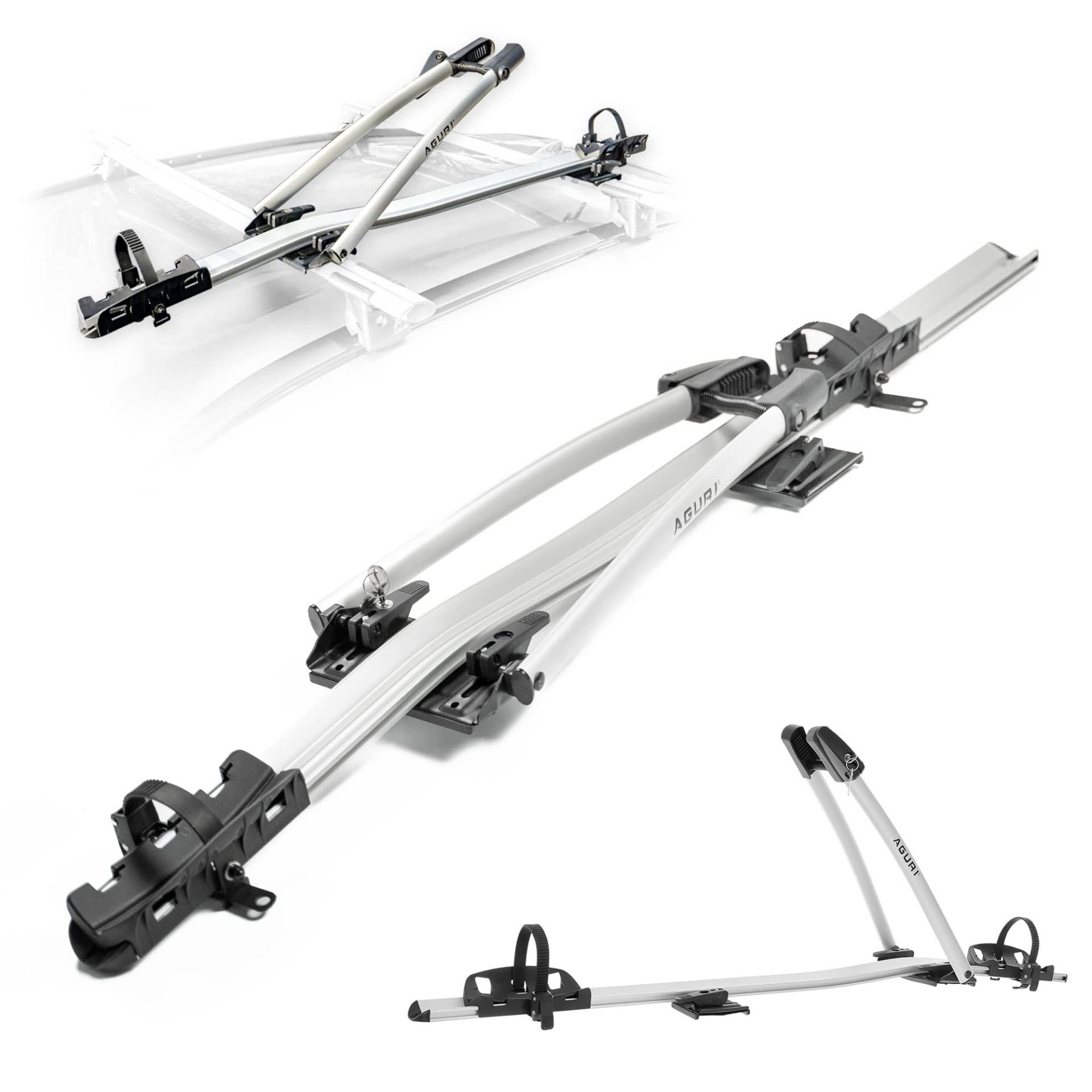 AGURI ACUDA III | Fahrradträger, Fahrrad Dachträger, Universeller Fahrradhalter fürs Autodach | Abschließbar | Belastbarkeit bis 20 kg | Leichte und robuste Konstruktion aus Aluminium | TÜV AGURI ACUDA III | Fahrradträger, Fahrrad Dachträger, Universeller Fahrradhalter fürs Autodach | Abschließbar | Belastbarkeit bis 20 kg | Leichte und robuste Konstruktion aus Aluminium | TÜV von CHROMEMASTER