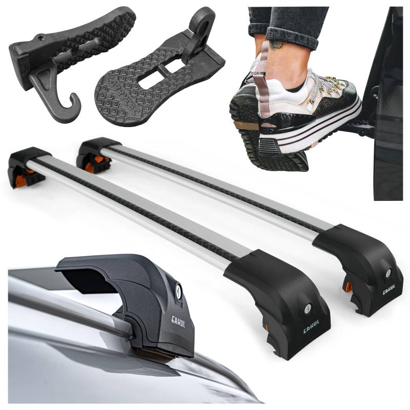 CHROMEMASTER Dachgepäckträger Dachträger und Stufe Tritt für Autotür Kompatibel mit MG EHS 2021-2024 ; Dient der Montage von Dachboxen, Fahrradträger, Leiter | Dachgepäckträger für Urlaub und Alltag von CHROMEMASTER