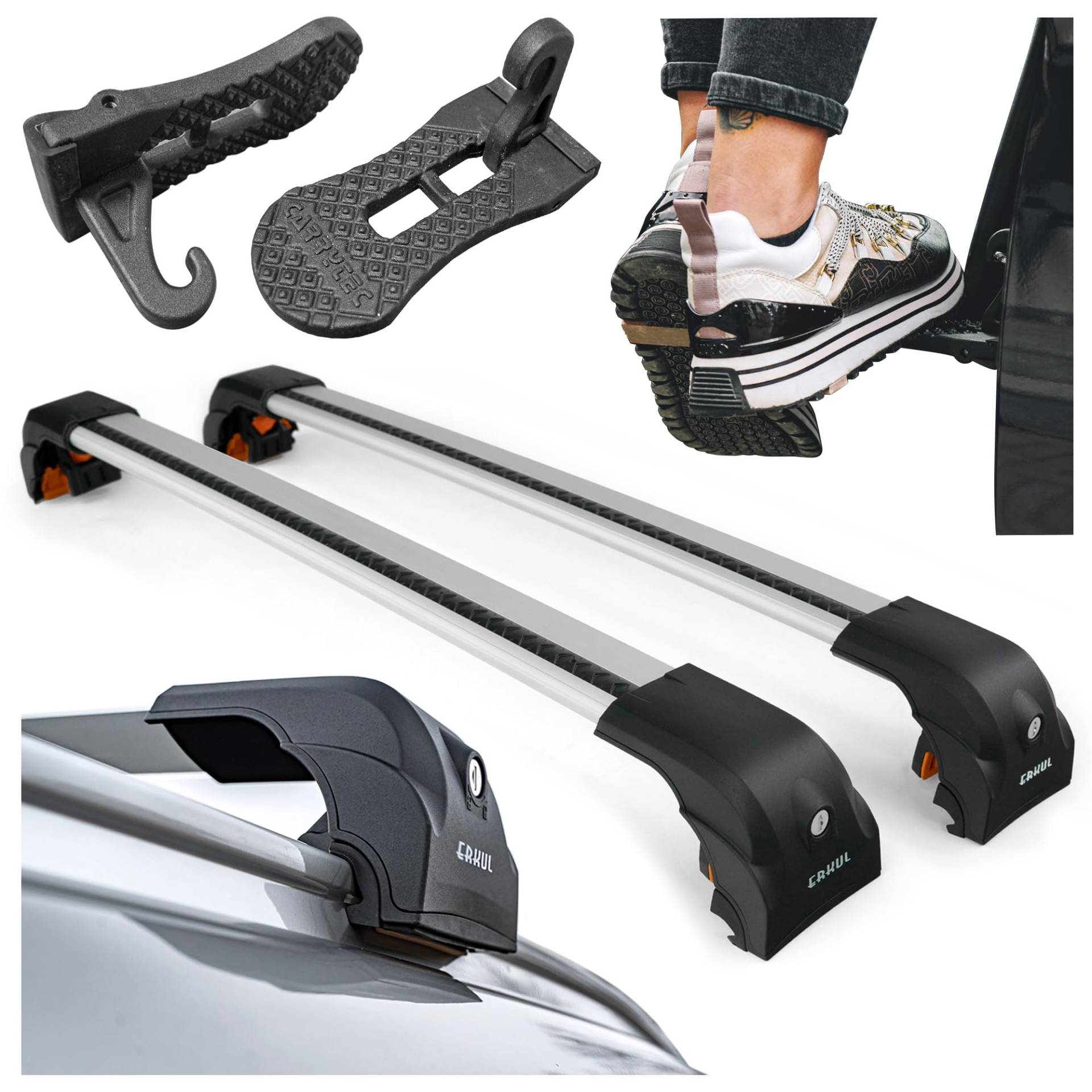 CHROMEMASTER Dachgepäckträger Dachträger und Stufe Tritt für Autotür Kompatibel mit Mitsubishi Outlander Sport 2010-2021 ; Dient der Montage von Dachboxen, Fahrradträger | Dachgepäckträger für Alltag CHROMEMASTER Dachgepäckträger Dachträger und Stufe Tritt für Autotür Kompatibel mit Mitsubishi Outlander Sport 2010-2021 ; Dient der Montage von Dachboxen, Fahrradträger | Dachgepäckträger für Alltag von CHROMEMASTER