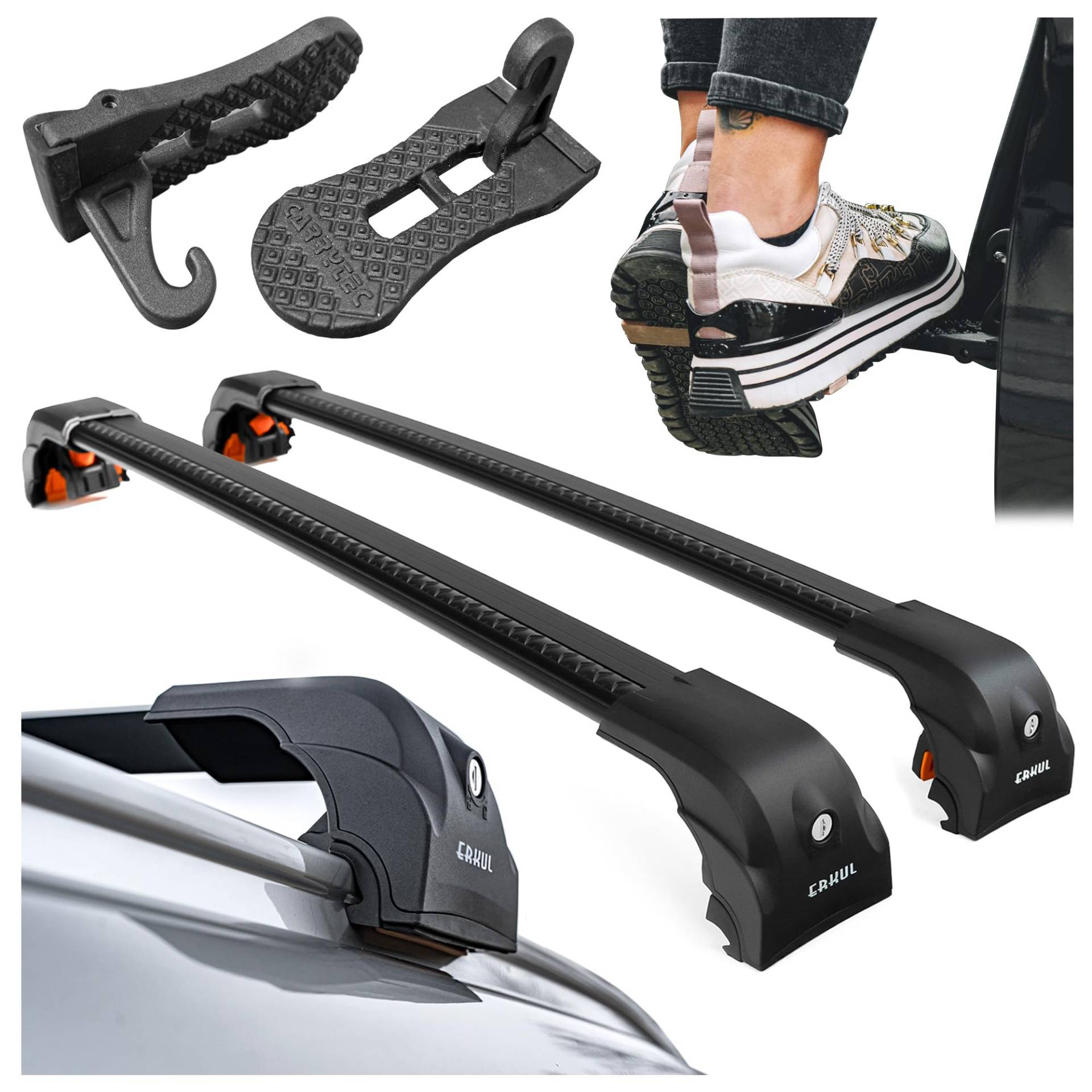 CHROMEMASTER Dachgepäckträger Dachträger und Stufe Tritt für Autotür Kompatibel mit Mitsubishi Pajero Sport 2016+ ; Dient der Montage von Dachboxen, Fahrradträger, Leiter | Dachgepäckträger für Alltag CHROMEMASTER Dachgepäckträger Dachträger und Stufe Tritt für Autotür Kompatibel mit Mitsubishi Pajero Sport 2016+ ; Dient der Montage von Dachboxen, Fahrradträger, Leiter | Dachgepäckträger für Alltag von CHROMEMASTER