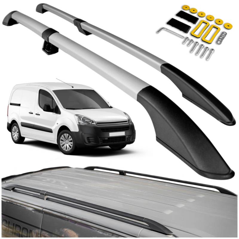 CHROMEMASTER Dachreling Dachträger Kompatibel mit Citroen Berlingo Short 2008-2018 | Zur Befestigung der Dachgepäckträger, Dachboxen oder Dachfahrradträger | Robuste Konstruktion aus Alu von CHROMEMASTER