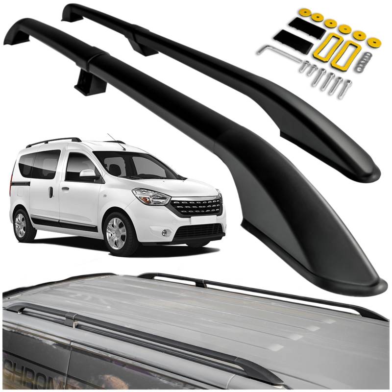 CHROMEMASTER Dachreling Dachträger Kompatibel mit Dacia Dokker 2012-2021 | Zur Befestigung der Dachgepäckträger, Dachboxen oder Dachfahrradträger | Robuste Konstruktion aus Alu von CHROMEMASTER