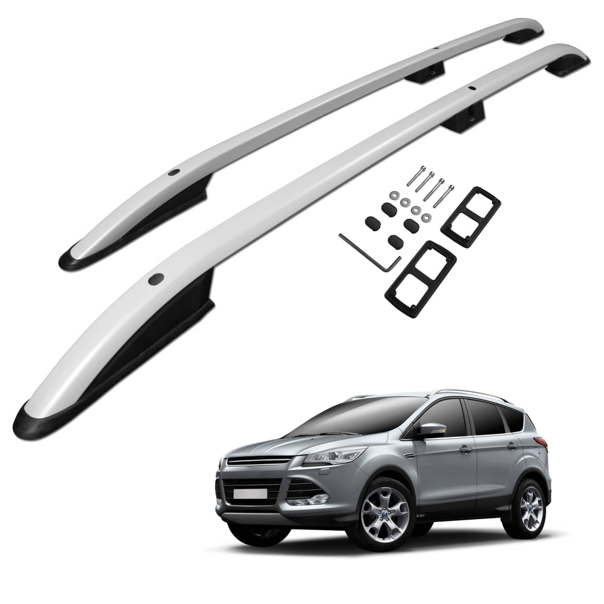 CHROMEMASTER | Dachreling Dachträger | Kompatibel mit Ford Kuga 2012-2016; Zur Befestigung der Dachgepäckträger, Dachboxen oder Dachfahrradträger | Robuste Konstruktion aus Aluminium CHROMEMASTER | Dachreling Dachträger | Kompatibel mit Ford Kuga 2012-2016; Zur Befestigung der Dachgepäckträger, Dachboxen oder Dachfahrradträger | Robuste Konstruktion aus Aluminium von CHROMEMASTER