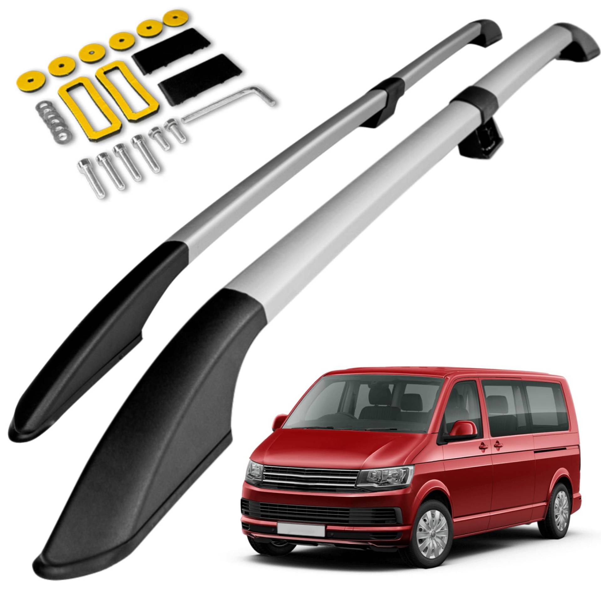 CHROMEMASTER Dachreling Dachträger Kompatibel mit VW T6 Multivan Short 2015-2019 | Zur Befestigung der Dachgepäckträger, Dachboxen oder Dachfahrradträger | Robuste Konstruktion aus Alu CHROMEMASTER Dachreling Dachträger Kompatibel mit VW T6 Multivan Short 2015-2019 | Zur Befestigung der Dachgepäckträger, Dachboxen oder Dachfahrradträger | Robuste Konstruktion aus Alu von CHROMEMASTER