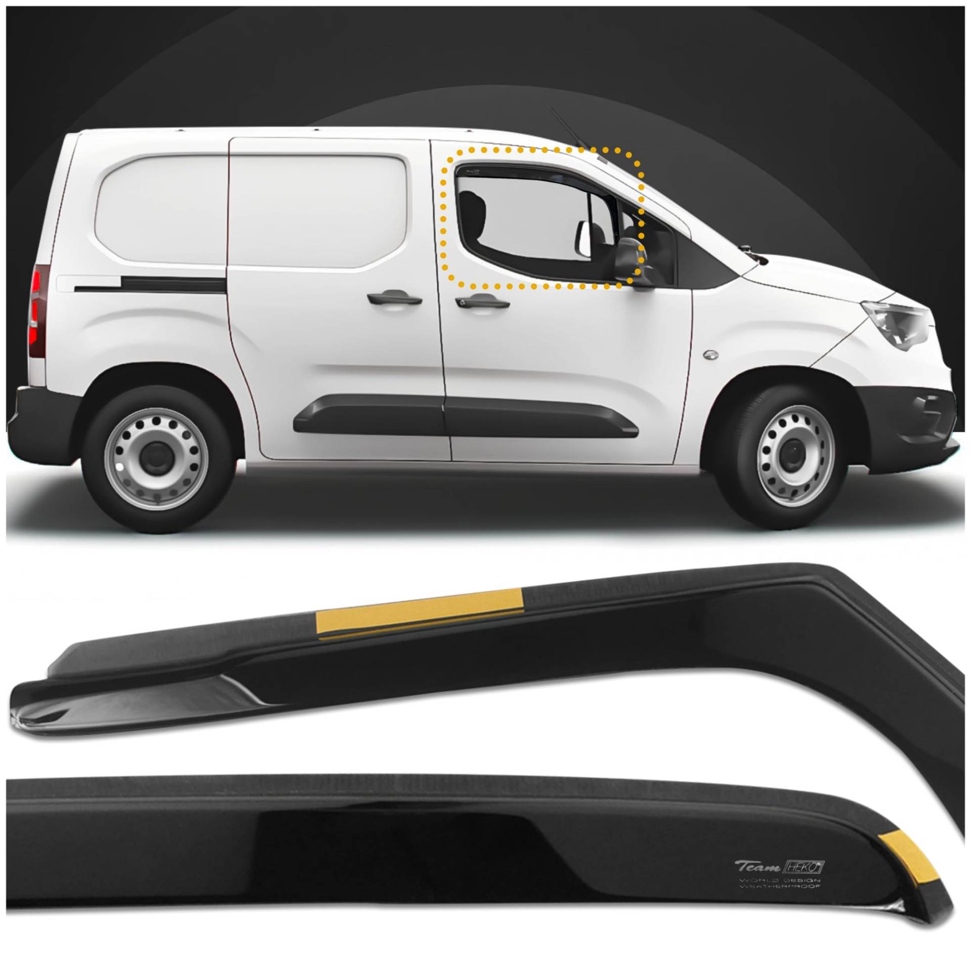 CHROMEMASTER HEKO Kompatibel mit FIAT Doblo 2022+ Seitenscheiben-Windabweiser; Vorne; 2 STK.; Regenabweiser, Windabweiser, Getönt, Stromlinienförmig; Einfache Montage; Schutz vor Wind und Regen CHROMEMASTER HEKO Kompatibel mit FIAT Doblo 2022+ Seitenscheiben-Windabweiser; Vorne; 2 STK.; Regenabweiser, Windabweiser, Getönt, Stromlinienförmig; Einfache Montage; Schutz vor Wind und Regen von CHROMEMASTER