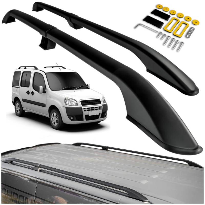 CHROMEMASTER Dachreling Dachträger Kompatibel mit FIAT Doblo Long 2001-2010 | Zur Befestigung der Dachgepäckträger, Dachboxen oder Dachfahrradträger | Robuste Konstruktion aus Alu von CHROMEMASTER