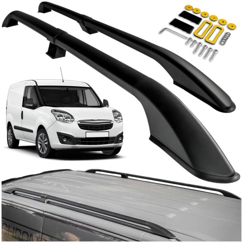 CHROMEMASTER Dachreling Dachträger Kompatibel mit FIAT Doblo Long 2010-2022 | Zur Befestigung der Dachgepäckträger, Dachboxen oder Dachfahrradträger | Robuste Konstruktion aus Alu von CHROMEMASTER