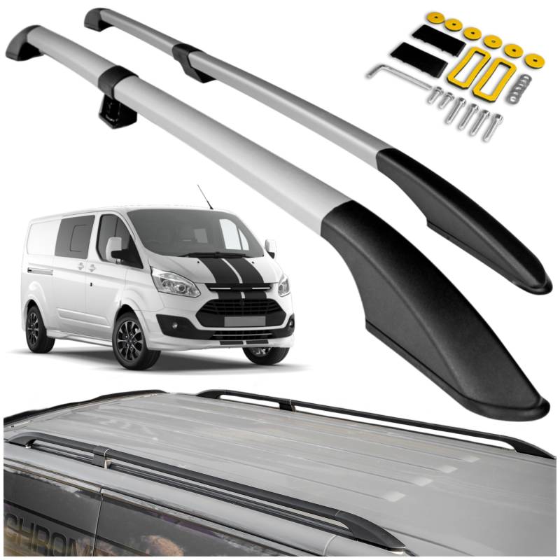 CHROMEMASTER Dachreling Dachträger Kompatibel mit Ford Tourneo Custom Short 2013+ | Zur Befestigung der Dachgepäckträger, Dachboxen oder Dachfahrradträger | Robuste Konstruktion aus Alu von CHROMEMASTER