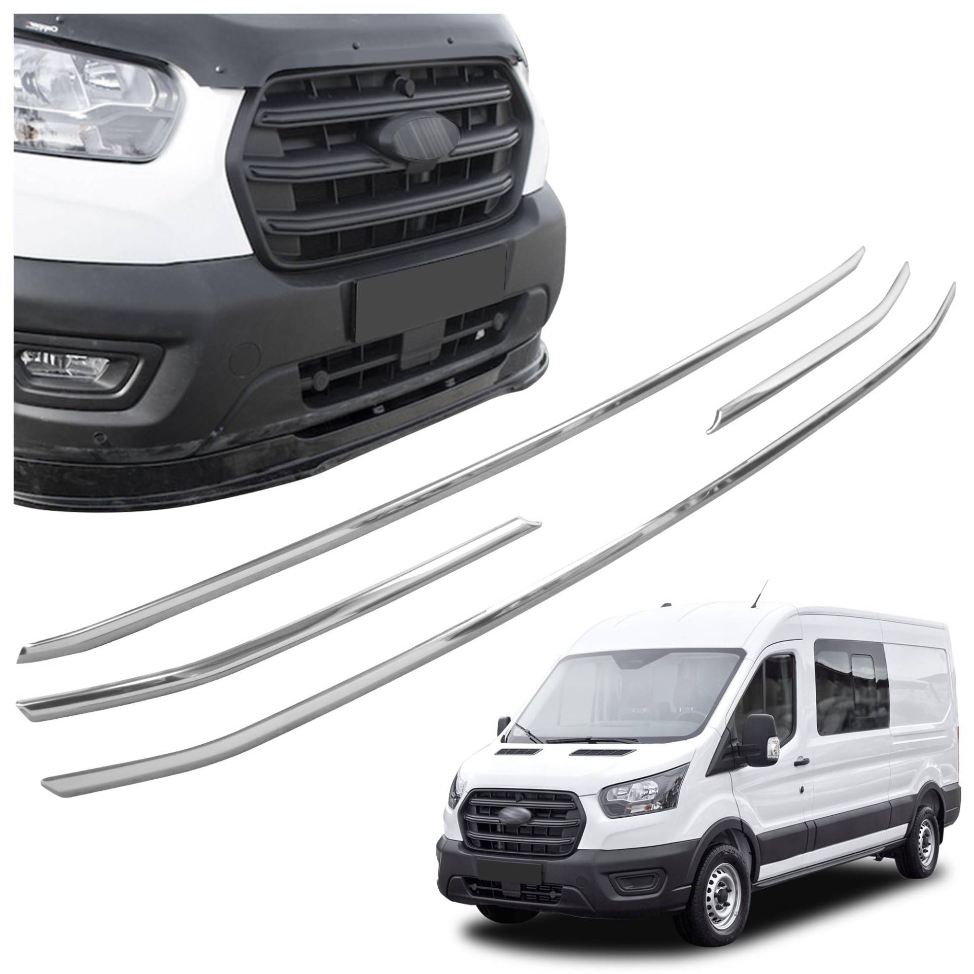 CHROMEMASTER | Kompatibel mit Ford Transit 2019+ | Leisten für Kühlergrill, Zierblenden, Rostfreier Stahl Poliert | Perfekte Passform; Neues, Attraktives Erscheinungsbild des Fahrzeugs CHROMEMASTER | Kompatibel mit Ford Transit 2019+ | Leisten für Kühlergrill, Zierblenden, Rostfreier Stahl Poliert | Perfekte Passform; Neues, Attraktives Erscheinungsbild des Fahrzeugs von CHROMEMASTER
