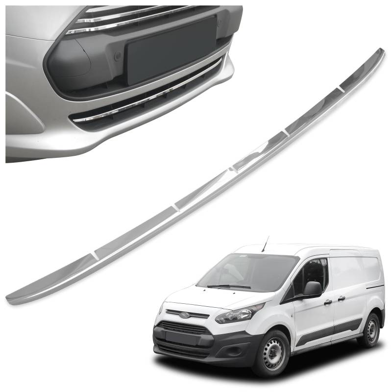 CHROMEMASTER | Kompatibel mit Ford Transit Connect 2013-2018 | Chromleisten Stoßstange Vorne, untere Zierblende der Frontschürze, Rostfreier Stahl Poliert | Attraktives Erscheinungsbild des Fahrzeugs von CHROMEMASTER