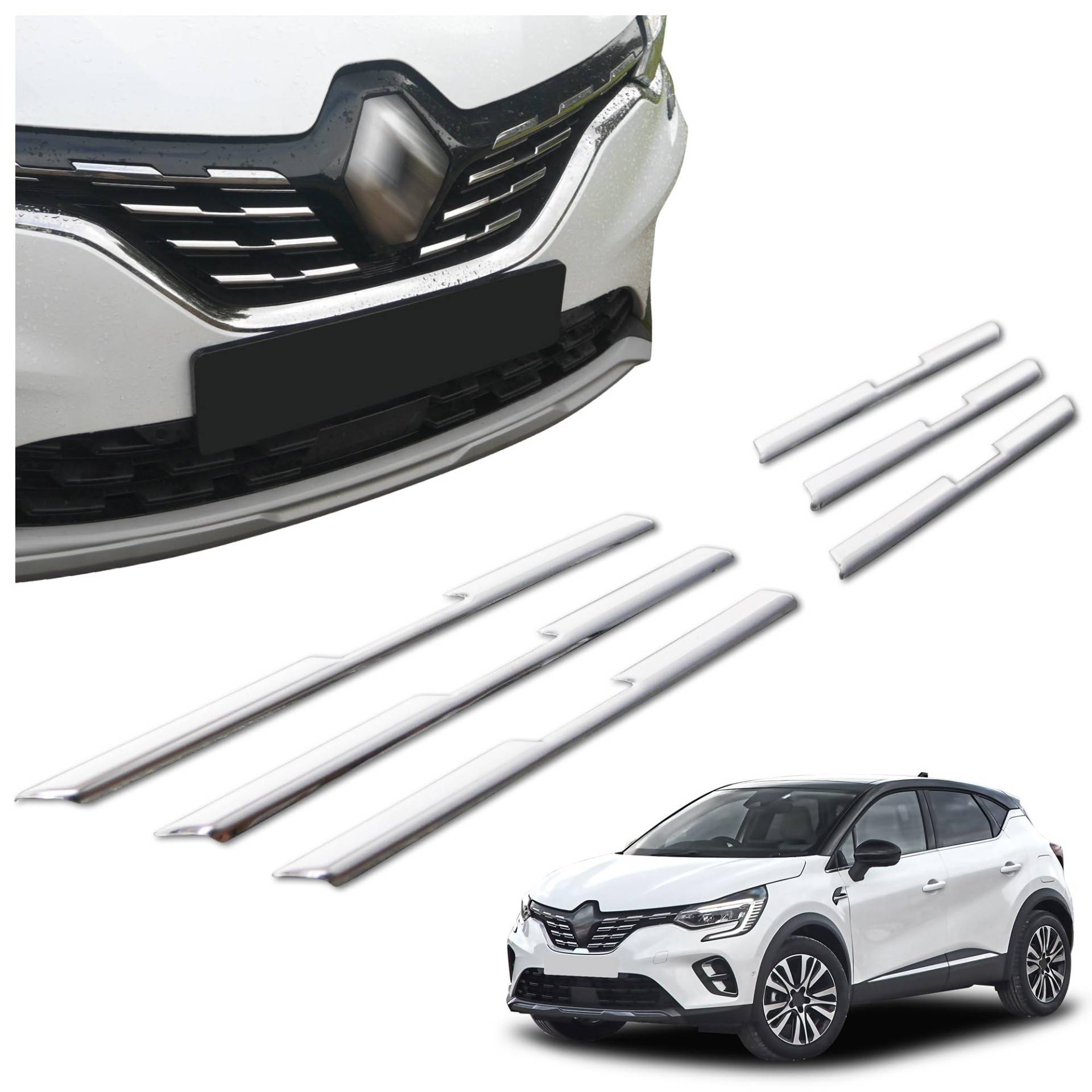 CHROMEMASTER | Kompatibel mit Renault Captur 2020+ | Leisten für Kühlergrill, Zierblenden, Rostfreier Stahl Poliert | Perfekte Passform; Neues, Attraktives Erscheinungsbild des Fahrzeugs von CHROMEMASTER