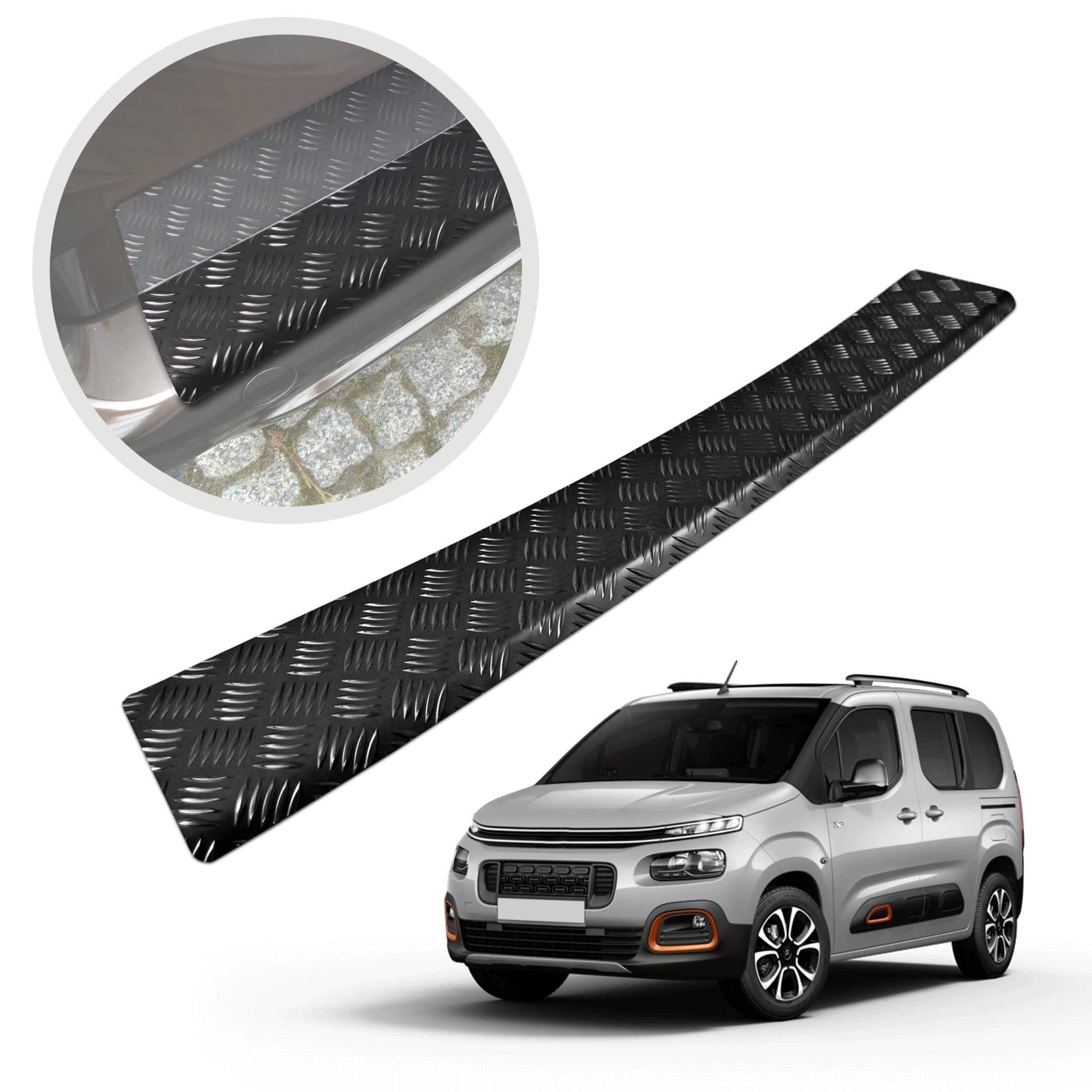 CHROMEMASTER | Ladekantenschutz Stoßstangenschutz | Kompatibel mit Citroen Berlingo 2019- ; Gerilltes Aluminium, Schwarz Eloxiert ; Unsere Lackschutzleiste Sichert den Heckstoßfänger vor Kratzern CHROMEMASTER | Ladekantenschutz Stoßstangenschutz | Kompatibel mit Citroen Berlingo 2019- ; Gerilltes Aluminium, Schwarz Eloxiert ; Unsere Lackschutzleiste Sichert den Heckstoßfänger vor Kratzern von CHROMEMASTER