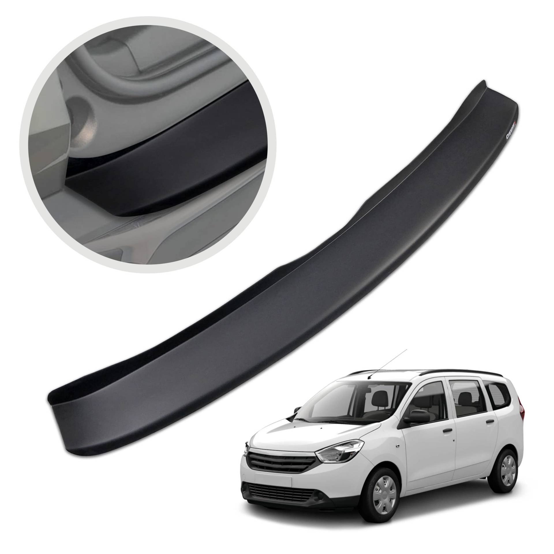 CHROMEMASTER | Ladekantenschutz Stoßstangenschutz | Kompatibel mit Dacia Lodgy 2012- ; ABS-Kunststoff, Matt-schwarz; Unsere Lackschutzleiste Sichert den Heckstoßfänger vor Kratzern Und Beschädigung ab CHROMEMASTER | Ladekantenschutz Stoßstangenschutz | Kompatibel mit Dacia Lodgy 2012- ; ABS-Kunststoff, Matt-schwarz; Unsere Lackschutzleiste Sichert den Heckstoßfänger vor Kratzern Und Beschädigung ab von CHROMEMASTER