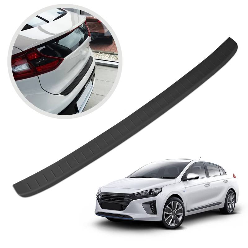 CHROMEMASTER | Ladekantenschutz Stoßstangenschutz | Kompatibel mit Hyundai Ioniq 2016-2021; Kunststoff: Polyurethan, Matt-schwarz; Unsere Lackschutzleiste Sichert den Heckstoßfänger vor Kratzern von CHROMEMASTER