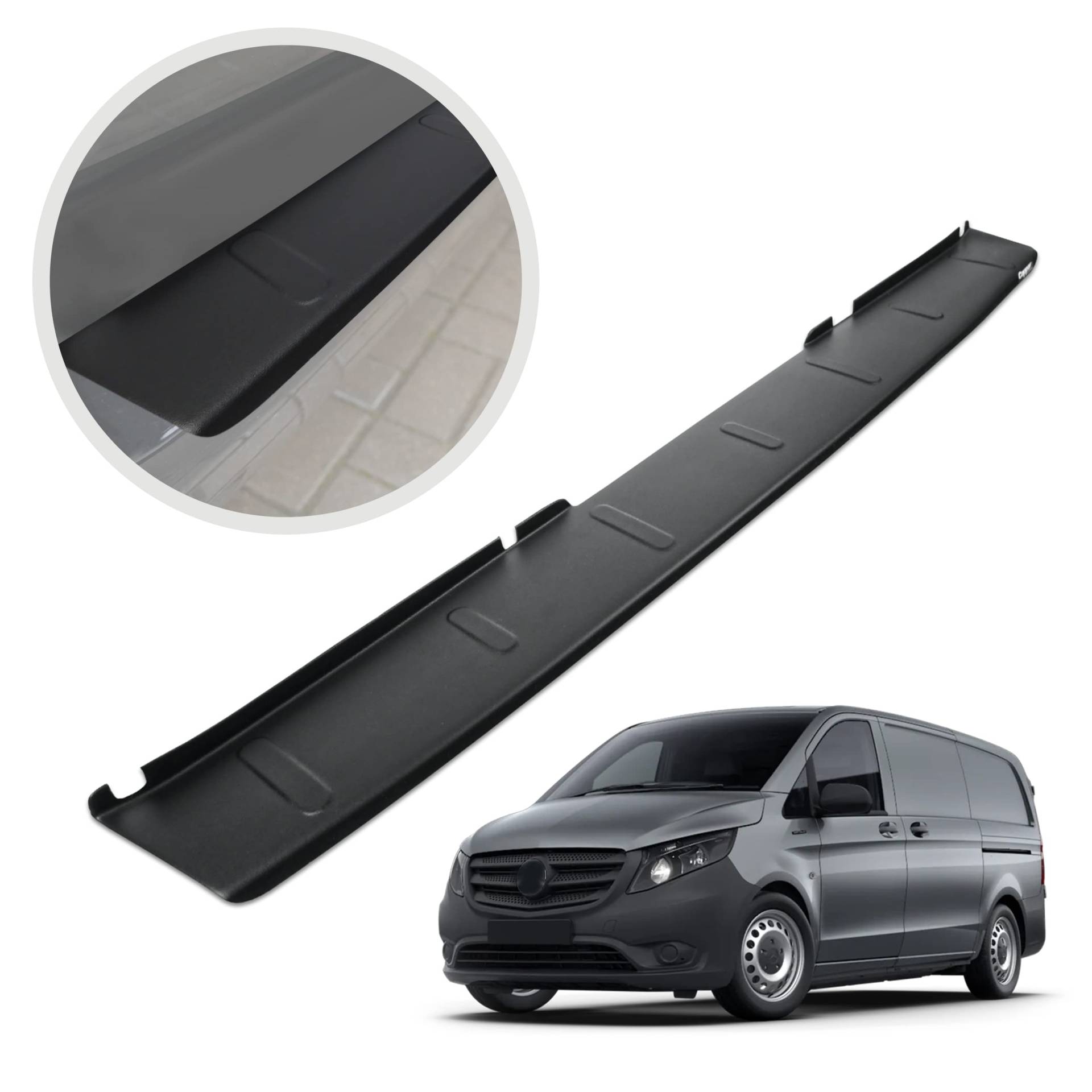 CHROMEMASTER| Ladekantenschutz Stoßstangenschutz | Kompatibel mit Mercedes Vito V-Class W447 2014- | ABS-Kunststoff, Matt-schwarz | Lackschutzleiste Sichert den Heckstoßfänger vor Kratzern CHROMEMASTER| Ladekantenschutz Stoßstangenschutz | Kompatibel mit Mercedes Vito V-Class W447 2014- | ABS-Kunststoff, Matt-schwarz | Lackschutzleiste Sichert den Heckstoßfänger vor Kratzern von CHROMEMASTER
