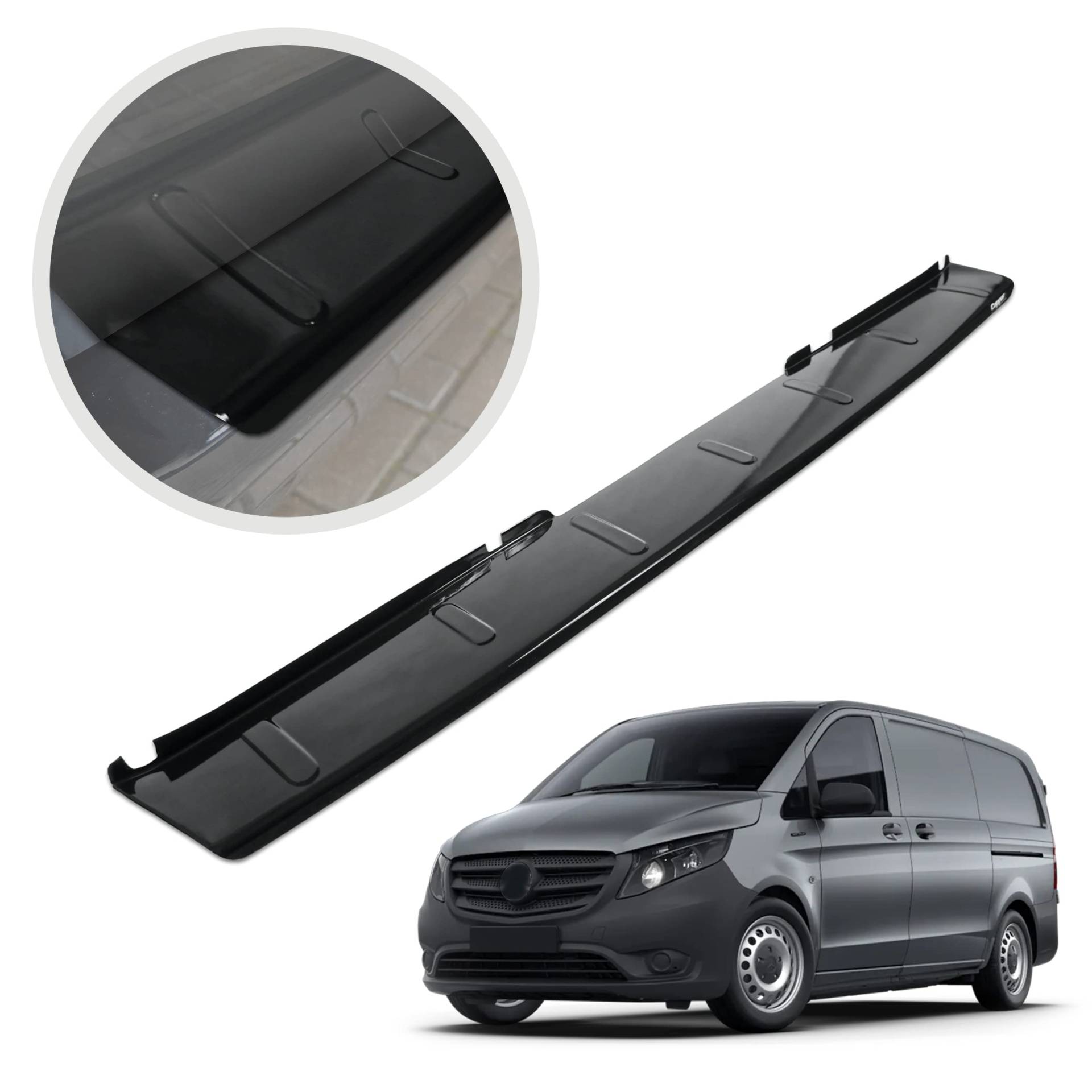 CHROMEMASTER| Ladekantenschutz Stoßstangenschutz | Kompatibel mit Mercedes Vito V-Class W447 2014- | ABS-Kunststoff, Schwarz, Glänzend | Lackschutzleiste Sichert den Heckstoßfänger vor Kratzern CHROMEMASTER| Ladekantenschutz Stoßstangenschutz | Kompatibel mit Mercedes Vito V-Class W447 2014- | ABS-Kunststoff, Schwarz, Glänzend | Lackschutzleiste Sichert den Heckstoßfänger vor Kratzern von CHROMEMASTER