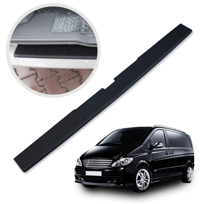 CHROMEMASTER | Ladekantenschutz Stoßstangenschutz | Kompatibel mit Mercedes Vito Viano W639 2003-2014; Kunststoff, Matt-schwarz; Unsere Lackschutzleiste Sichert den Heckstoßfänger vor Kratzern von CHROMEMASTER