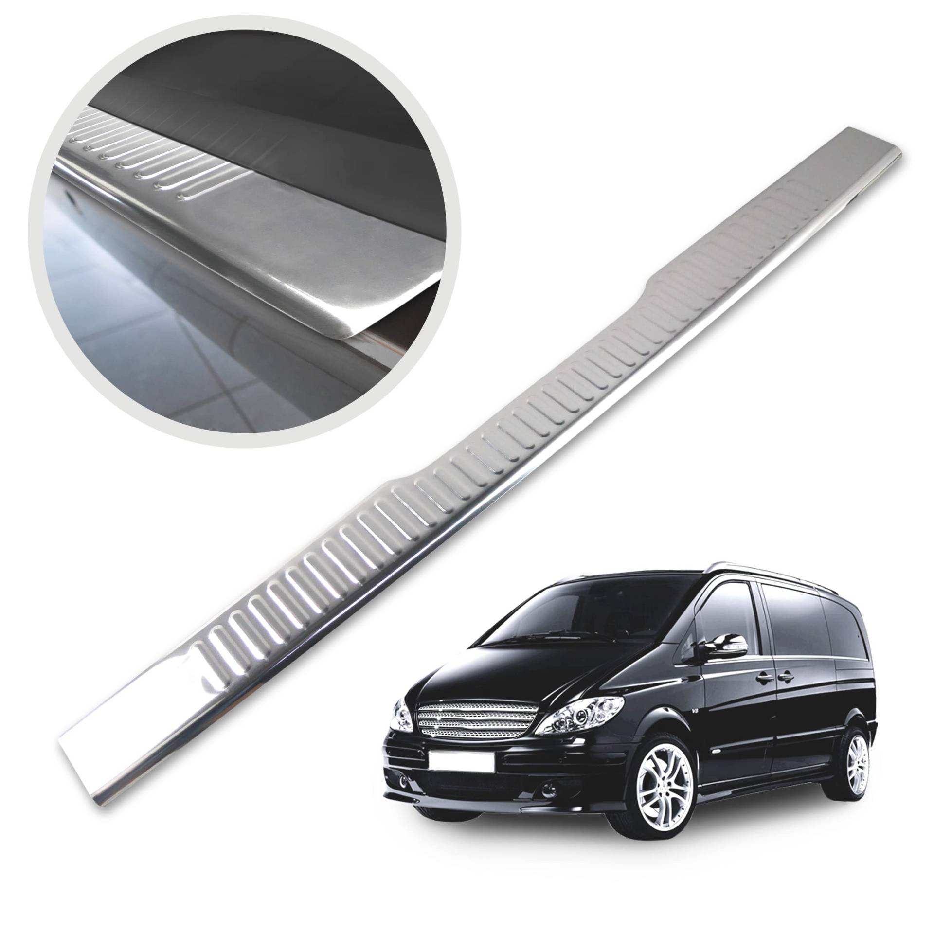 CHROMEMASTER | Ladekantenschutz Stoßstangenschutz | Kompatibel mit Mercedes Vito W639 2003-2014; Edelstahl Poliert/Chrom; Unsere Lackschutzleiste Sichert den Heckstoßfänger vor Kratzern CHROMEMASTER | Ladekantenschutz Stoßstangenschutz | Kompatibel mit Mercedes Vito W639 2003-2014; Edelstahl Poliert/Chrom; Unsere Lackschutzleiste Sichert den Heckstoßfänger vor Kratzern von CHROMEMASTER