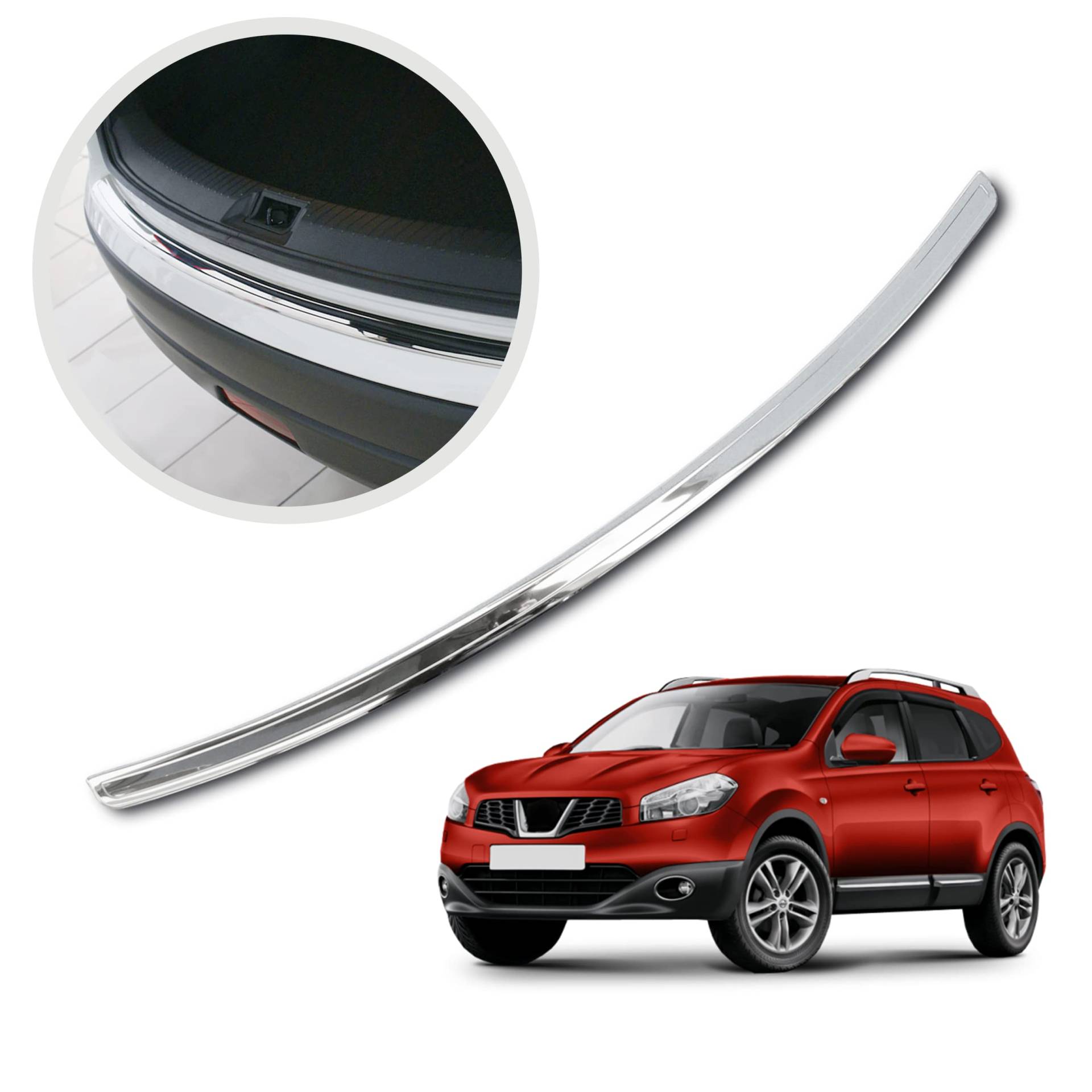 CHROMEMASTER | Ladekantenschutz Stoßstangenschutz Kompatibel mit Nissan Qashqai 2007-2013; Edelstahl Poliert/Chrom; Unsere Lackschutzleiste Sichert den Heckstoßfänger vor Kratzern Und Beschädigung ab CHROMEMASTER | Ladekantenschutz Stoßstangenschutz Kompatibel mit Nissan Qashqai 2007-2013; Edelstahl Poliert/Chrom; Unsere Lackschutzleiste Sichert den Heckstoßfänger vor Kratzern Und Beschädigung ab von CHROMEMASTER