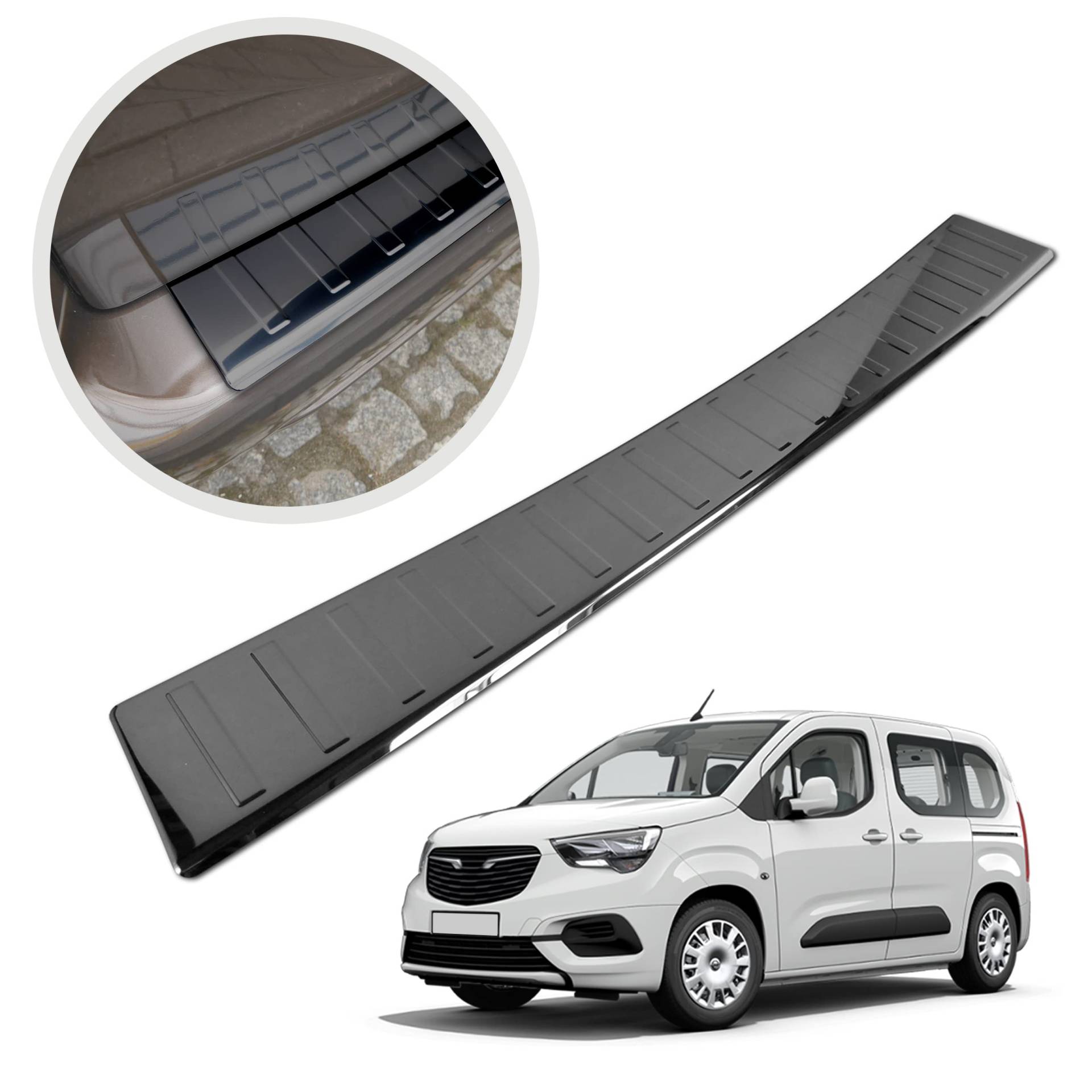 CHROMEMASTER | Ladekantenschutz Stoßstangenschutz | Kompatibel mit Opel Combo 2019- ; Polierter Edelstahl, Dunkelchrom; Unsere Lackschutzleiste Sichert den Heckstoßfänger vor Kratzern CHROMEMASTER | Ladekantenschutz Stoßstangenschutz | Kompatibel mit Opel Combo 2019- ; Polierter Edelstahl, Dunkelchrom; Unsere Lackschutzleiste Sichert den Heckstoßfänger vor Kratzern von CHROMEMASTER