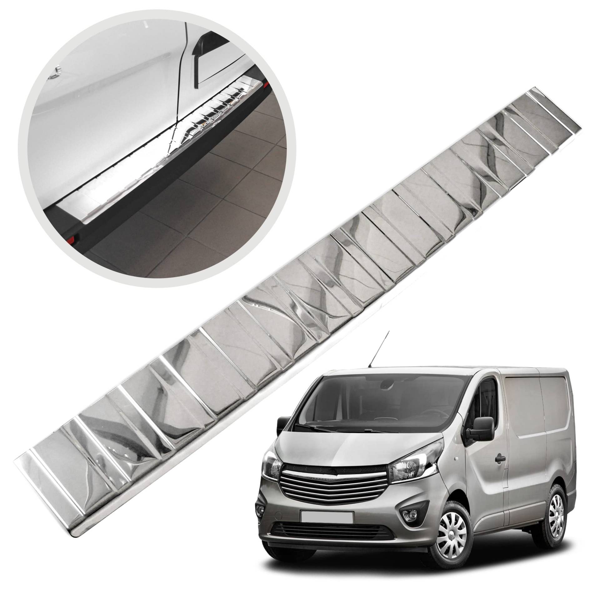 CHROMEMASTER | Ladekantenschutz Stoßstangenschutz | Kompatibel mit Opel Vivaro 2014-2019; Edelstahl Poliert/Chrom; Unsere Lackschutzleiste Sichert den Heckstoßfänger vor Kratzern Und Beschädigung ab CHROMEMASTER | Ladekantenschutz Stoßstangenschutz | Kompatibel mit Opel Vivaro 2014-2019; Edelstahl Poliert/Chrom; Unsere Lackschutzleiste Sichert den Heckstoßfänger vor Kratzern Und Beschädigung ab von CHROMEMASTER