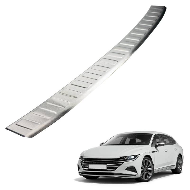 CHROMEMASTER | Ladekantenschutz Stoßstangenschutz | Kompatibel mit VW Arteon Shooting Brake ab Bj. 2019 | Gebürsteter Edelstahl, Silber matt | Lackschutzleiste Sichert den Heckstoßfänger vor Kratzern von CHROMEMASTER