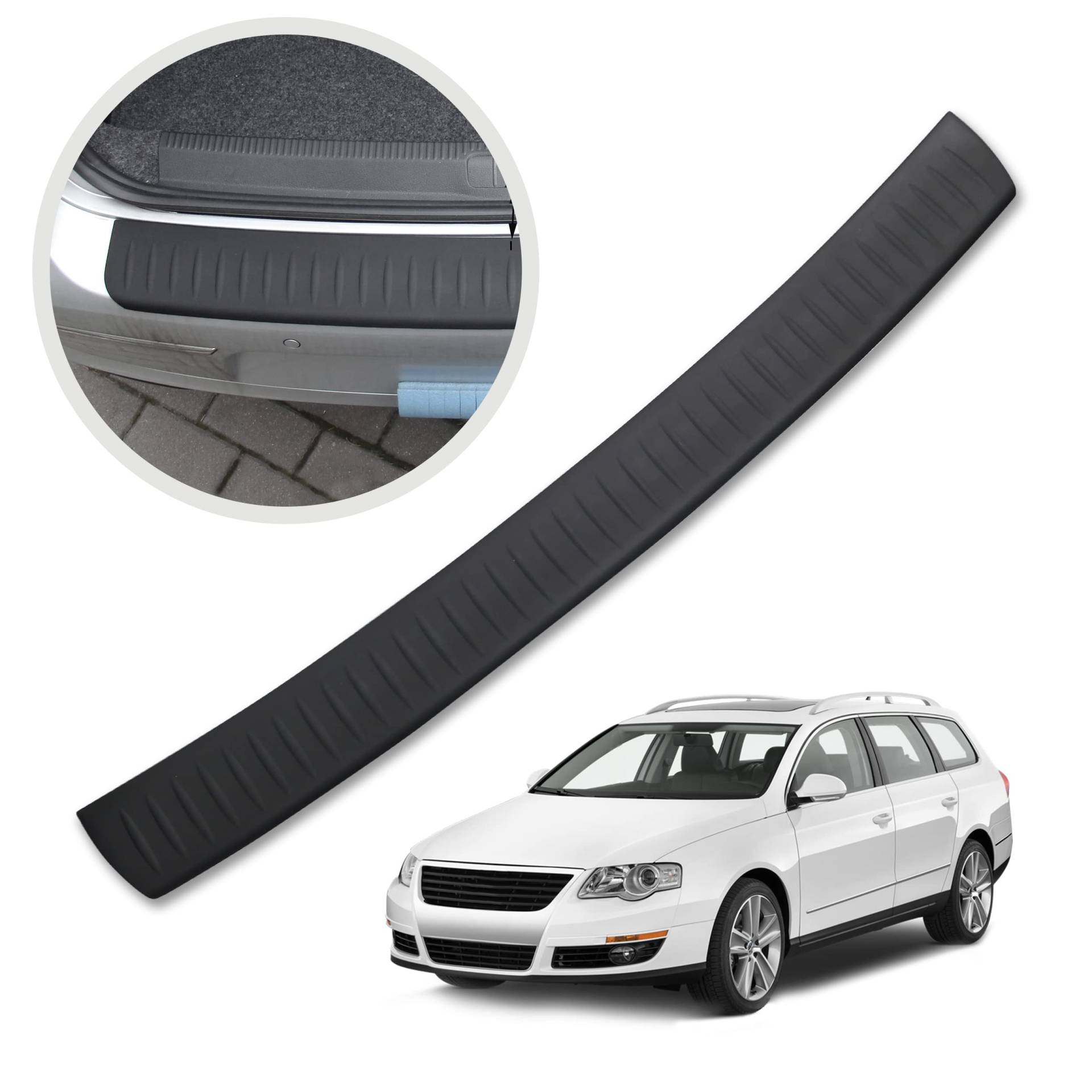 CHROMEMASTER | Ladekantenschutz Stoßstangenschutz Kompatibel mit VW Passat 3C B6 Kombi 2005-2010; Kunststoff Polyurethan, Matt-schwarz; Unsere Lackschutzleiste Sichert den Heckstoßfänger vor Kratzern CHROMEMASTER | Ladekantenschutz Stoßstangenschutz Kompatibel mit VW Passat 3C B6 Kombi 2005-2010; Kunststoff Polyurethan, Matt-schwarz; Unsere Lackschutzleiste Sichert den Heckstoßfänger vor Kratzern von CHROMEMASTER