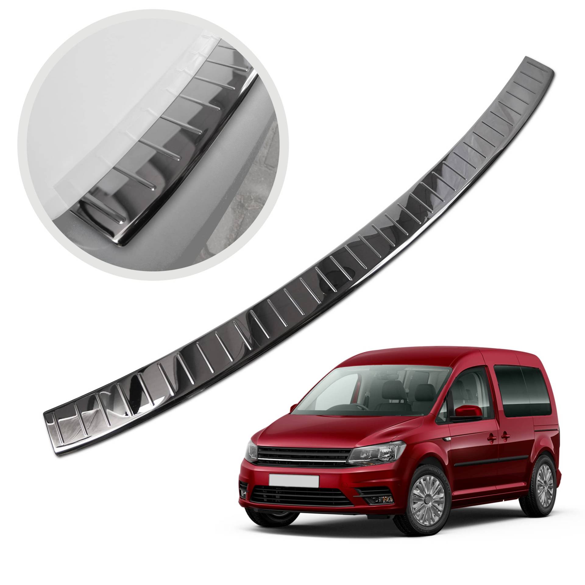 CHROMEMASTER | Ladekantenschutz Stoßstangenschutz | Kompatibel mit Volkswagen VW Caddy 2015-2020; Polierter Edelstahl, Dunkelchrom; Unsere Lackschutzleiste Sichert den Heckstoßfänger vor Kratzern CHROMEMASTER | Ladekantenschutz Stoßstangenschutz | Kompatibel mit Volkswagen VW Caddy 2015-2020; Polierter Edelstahl, Dunkelchrom; Unsere Lackschutzleiste Sichert den Heckstoßfänger vor Kratzern von CHROMEMASTER