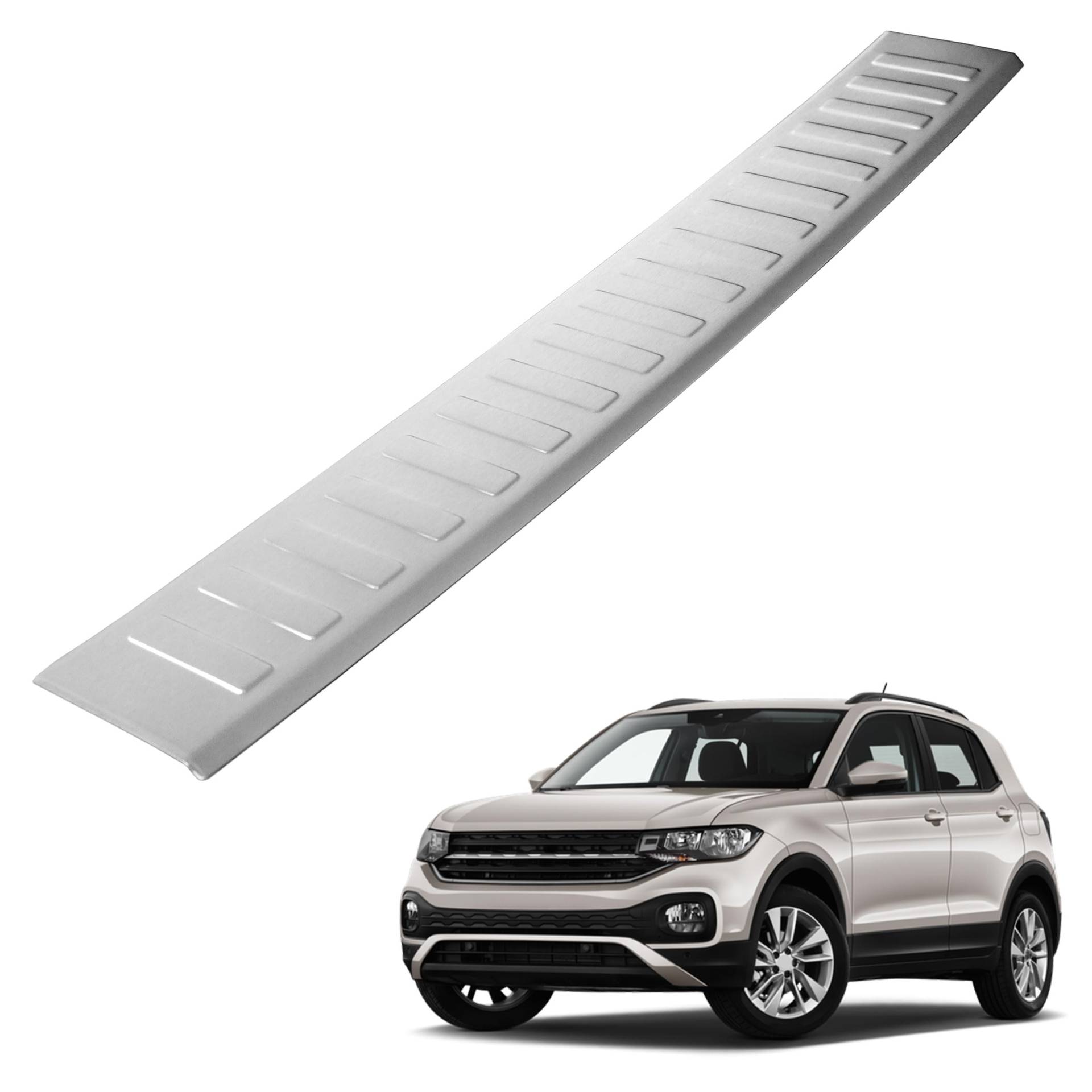 CHROMEMASTER | Ladekantenschutz Stoßstangenschutz | Kompatibel mit Volkswagen VW T-Cross 2019+ ; Gebürsteter Edelstahl, Silber Matt; Unsere Lackschutzleiste Sichert den Heckstoßfänger vor Kratzern CHROMEMASTER | Ladekantenschutz Stoßstangenschutz | Kompatibel mit Volkswagen VW T-Cross 2019+ ; Gebürsteter Edelstahl, Silber Matt; Unsere Lackschutzleiste Sichert den Heckstoßfänger vor Kratzern von CHROMEMASTER