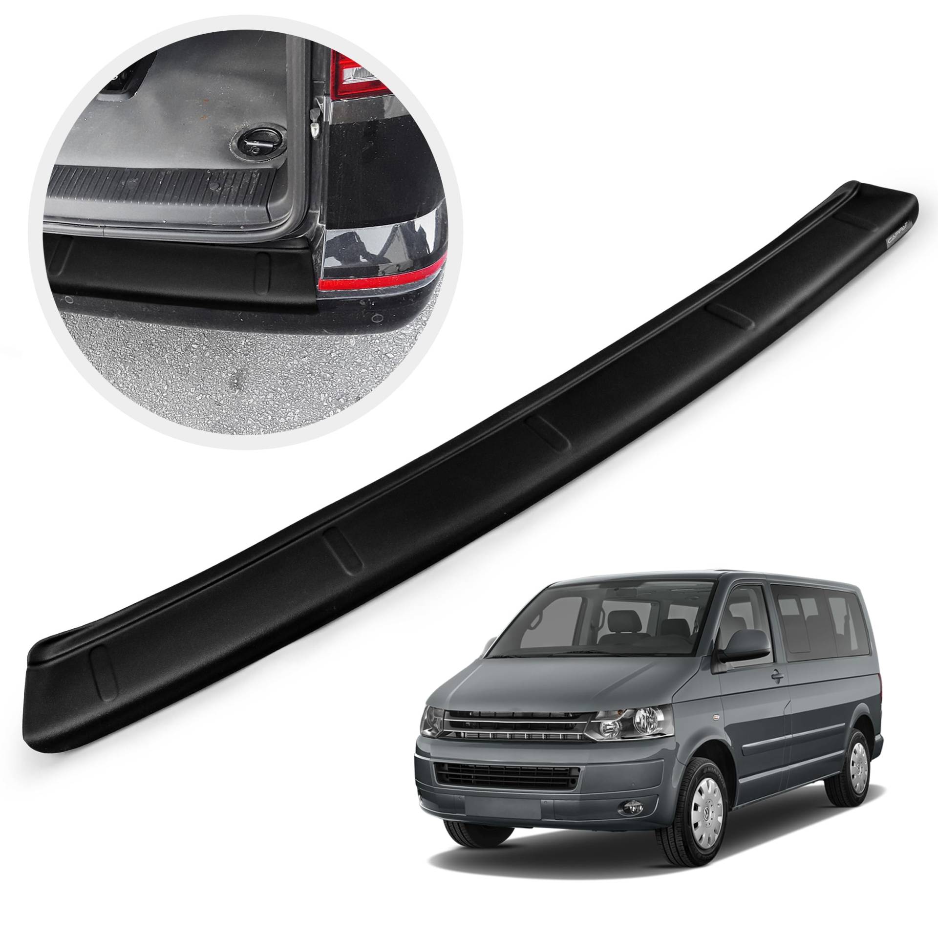 CHROMEMASTER | Ladekantenschutz Stoßstangenschutz | Kompatibel mit Volkswagen VW T5 2003-2015; ABS-Kunststoff, Matt-schwarz; Unsere Lackschutzleiste Sichert den Heckstoßfänger vor Kratzern CHROMEMASTER | Ladekantenschutz Stoßstangenschutz | Kompatibel mit Volkswagen VW T5 2003-2015; ABS-Kunststoff, Matt-schwarz; Unsere Lackschutzleiste Sichert den Heckstoßfänger vor Kratzern von CHROMEMASTER