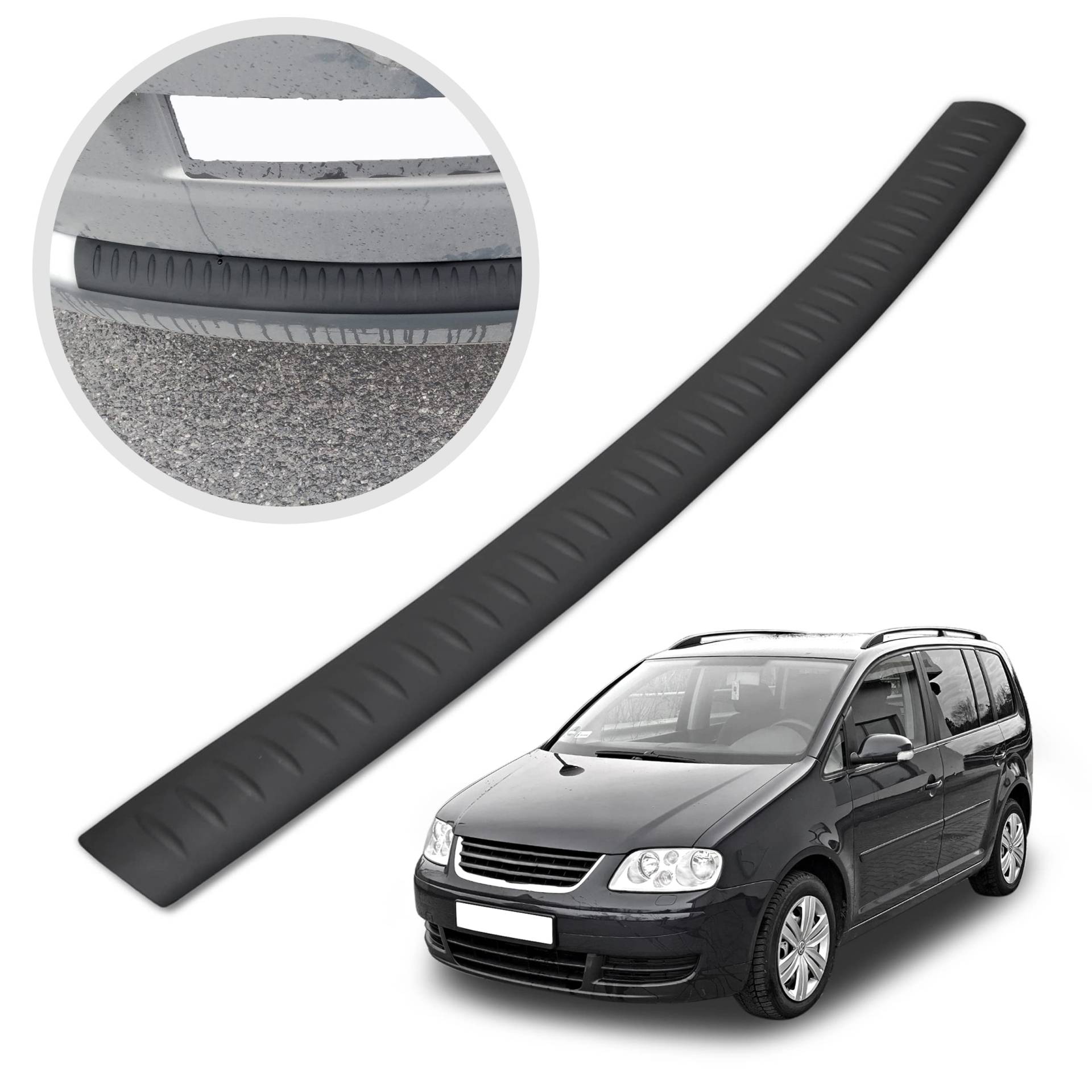 CHROMEMASTER | Ladekantenschutz Stoßstangenschutz Kompatibel mit Volkswagen VW Touran 1 2003-2010; Kunststoff Polyurethan, Matt-schwarz; Unsere Lackschutzleiste Sichert den Heckstoßfänger vor Kratzern CHROMEMASTER | Ladekantenschutz Stoßstangenschutz Kompatibel mit Volkswagen VW Touran 1 2003-2010; Kunststoff Polyurethan, Matt-schwarz; Unsere Lackschutzleiste Sichert den Heckstoßfänger vor Kratzern von CHROMEMASTER