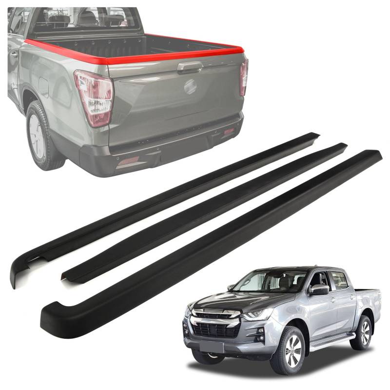 CHROMEMASTER Rantabdeckung für Pick-up Ladefläche Kompatibel mit Isuzu D-max Double Cab 4D 2020+ | Robuste Schutzleiste für die Ladekante; Ladekantenschutz, Kratzschutz und Kantenschutz; Kunststoff von CHROMEMASTER