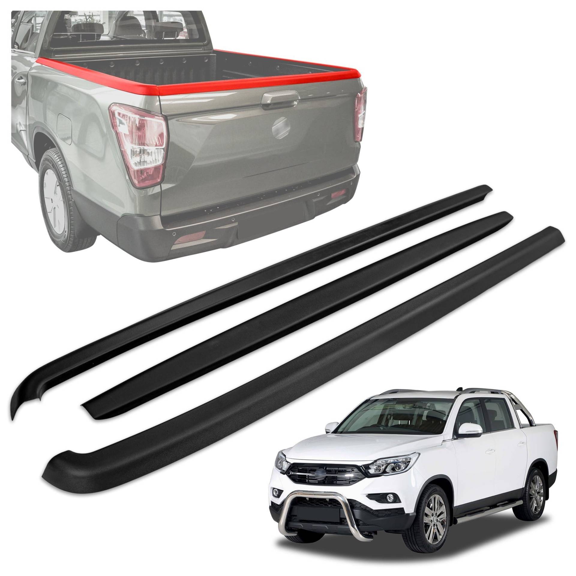 CHROMEMASTER Rantabdeckung für Pick-up Ladefläche Kompatibel mit SsangYong Musso 4D 2018+ | Robuste Schutzleiste für die Ladekante; Ladekantenschutz, Kratzschutz und Kantenschutz; Robuster Kunststoff CHROMEMASTER Rantabdeckung für Pick-up Ladefläche Kompatibel mit SsangYong Musso 4D 2018+ | Robuste Schutzleiste für die Ladekante; Ladekantenschutz, Kratzschutz und Kantenschutz; Robuster Kunststoff von CHROMEMASTER
