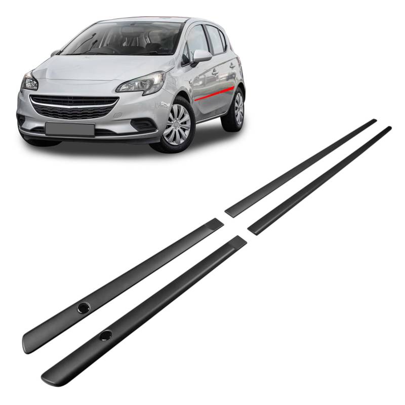 CHROMEMASTER | Schutzleisten für Autotüren Kompatibel mit Opel Corsa E 5 Türen Hatchback 2014-2019 | Kunststoff Dekorative Seitenleisten schützen Lack und Fahrzeugtüren vor Kratzer und Beschädigung von CHROMEMASTER