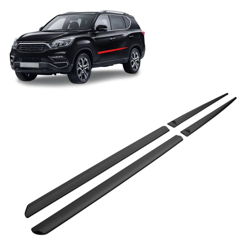 CHROMEMASTER | Schutzleisten für Autotüren Kompatibel mit SsangYong Rexton 2018- | Kunststoff Dekorative Seitenleisten schützen Lack und Fahrzeugtüren vor Kratzer und Beschädigung von CHROMEMASTER